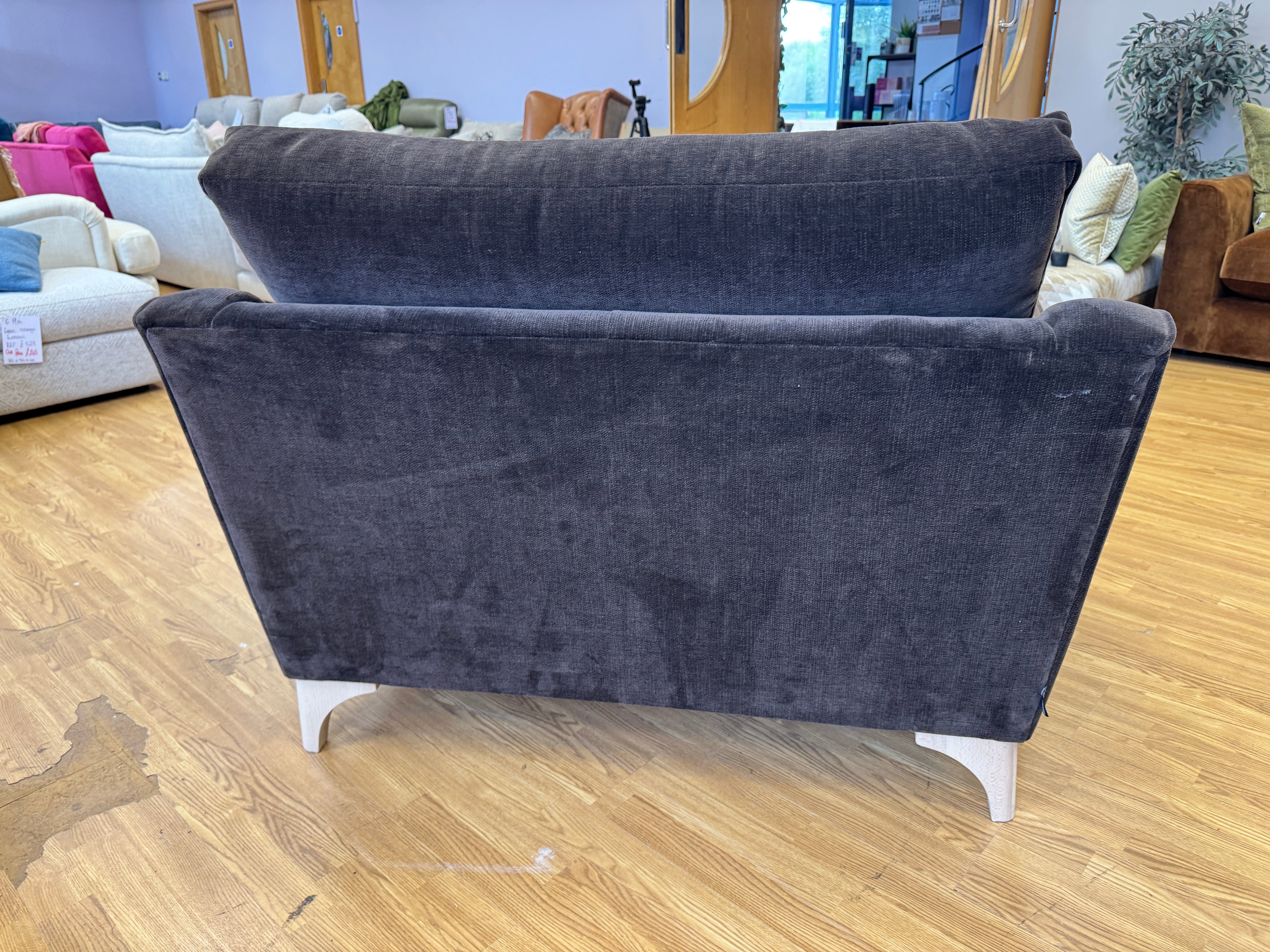 Bletchley Loveseat in Chocolate Brown chenille fabric