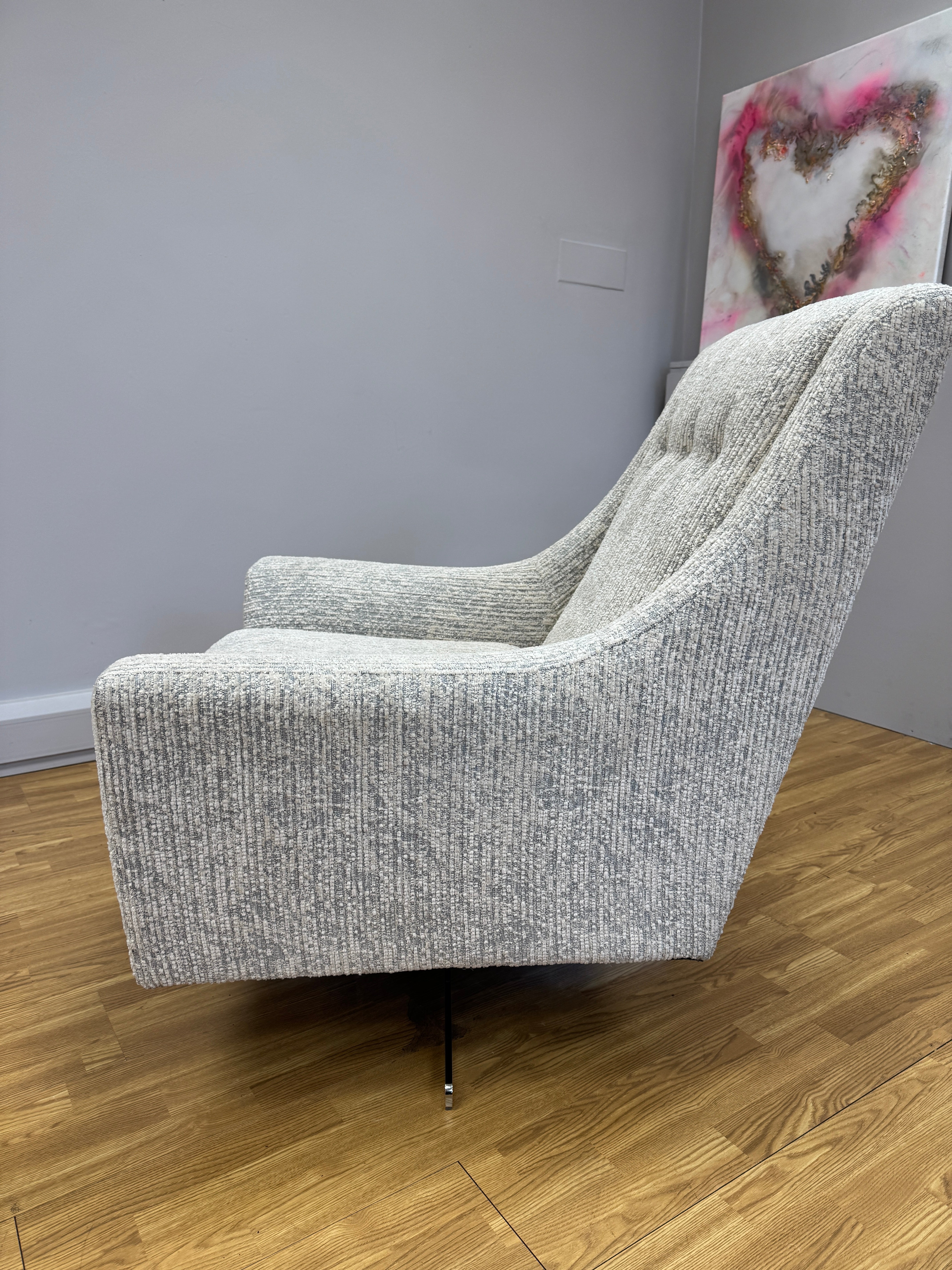 Sinatra large swivel chair in Strato textured boucle fabric