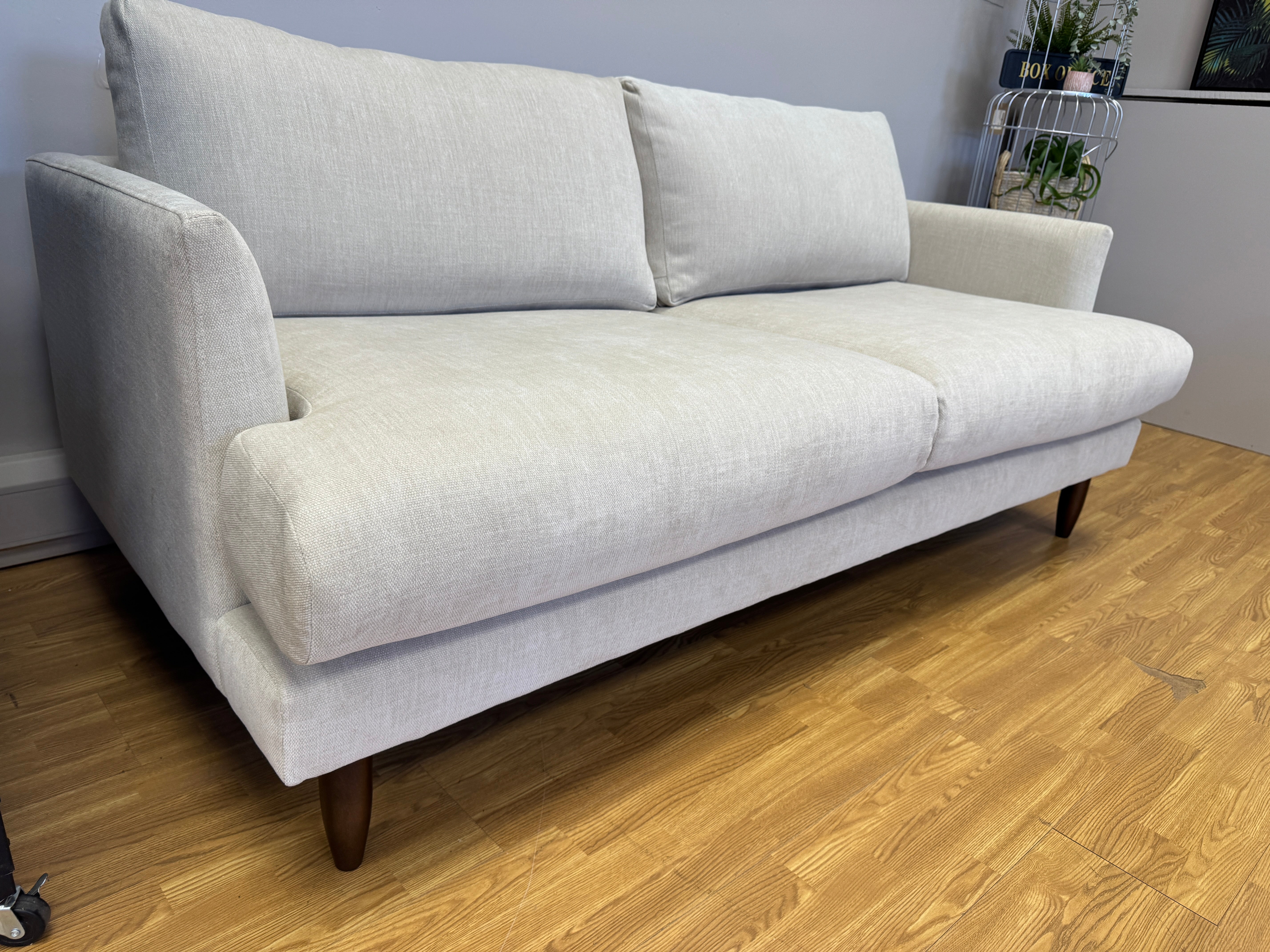 Sofology designer 3 seater sofa in natural skinny cotton fabric