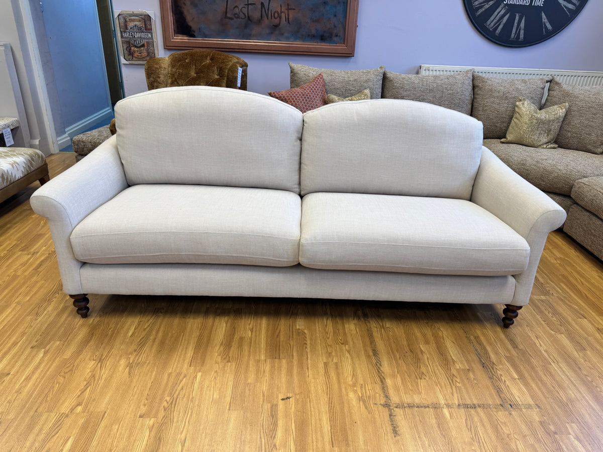 Clover 4 seater standard back sofa in natural linen mix fabirc