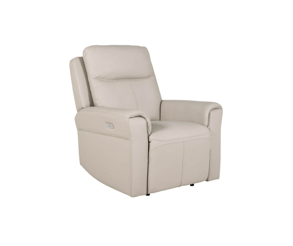 Rennie electric reclining Armchair in Ash Grey leather