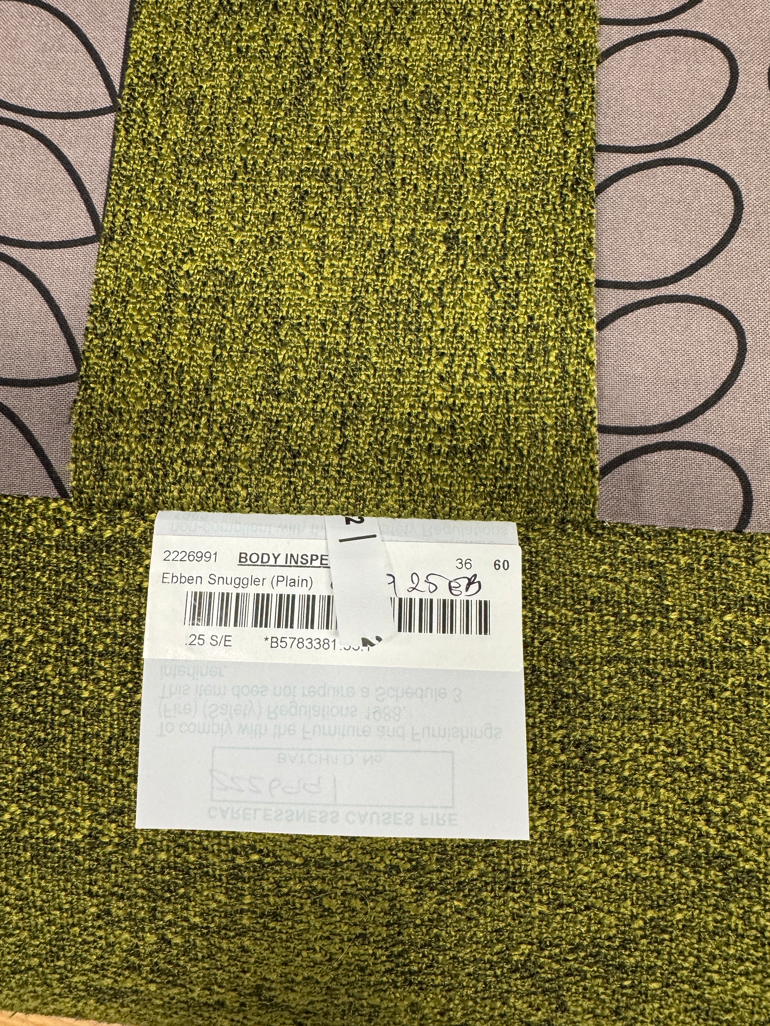 Orla Kiely Ebben loveseat in dark jewel green fabric