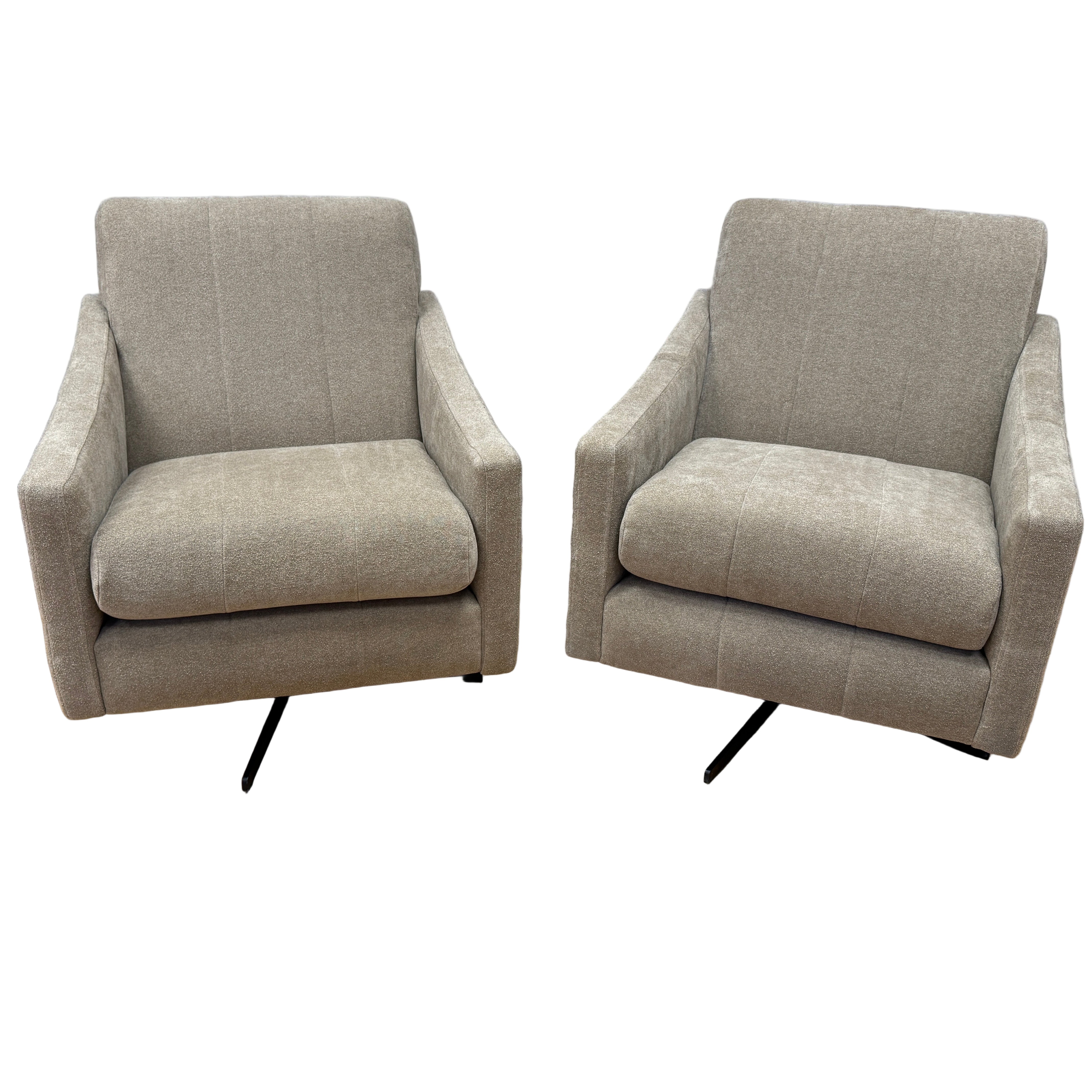 Sofology Soho swivel chair in taupe boucle fabric