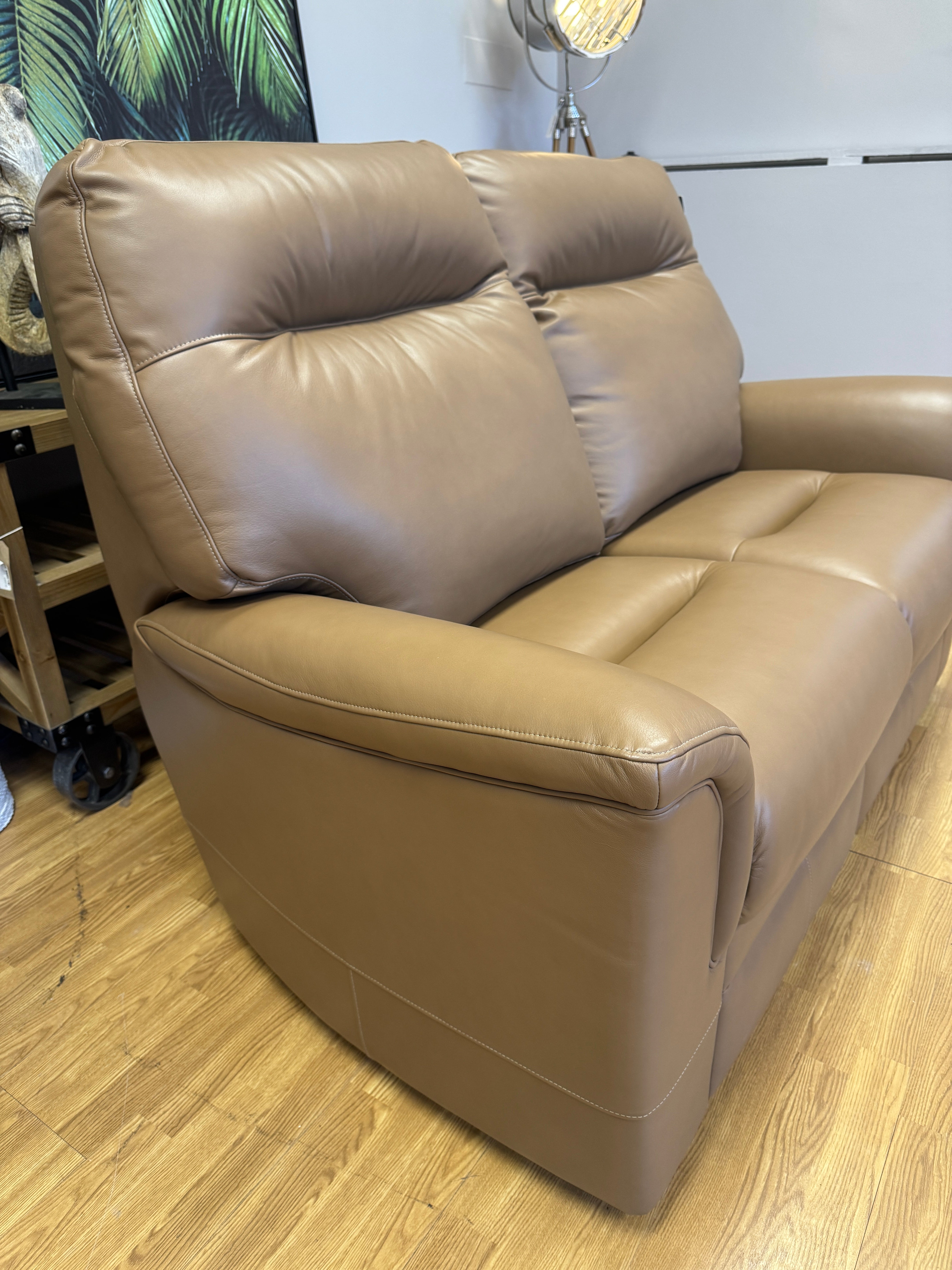 Hudson 2 seater sofa in soft caramel brown leather