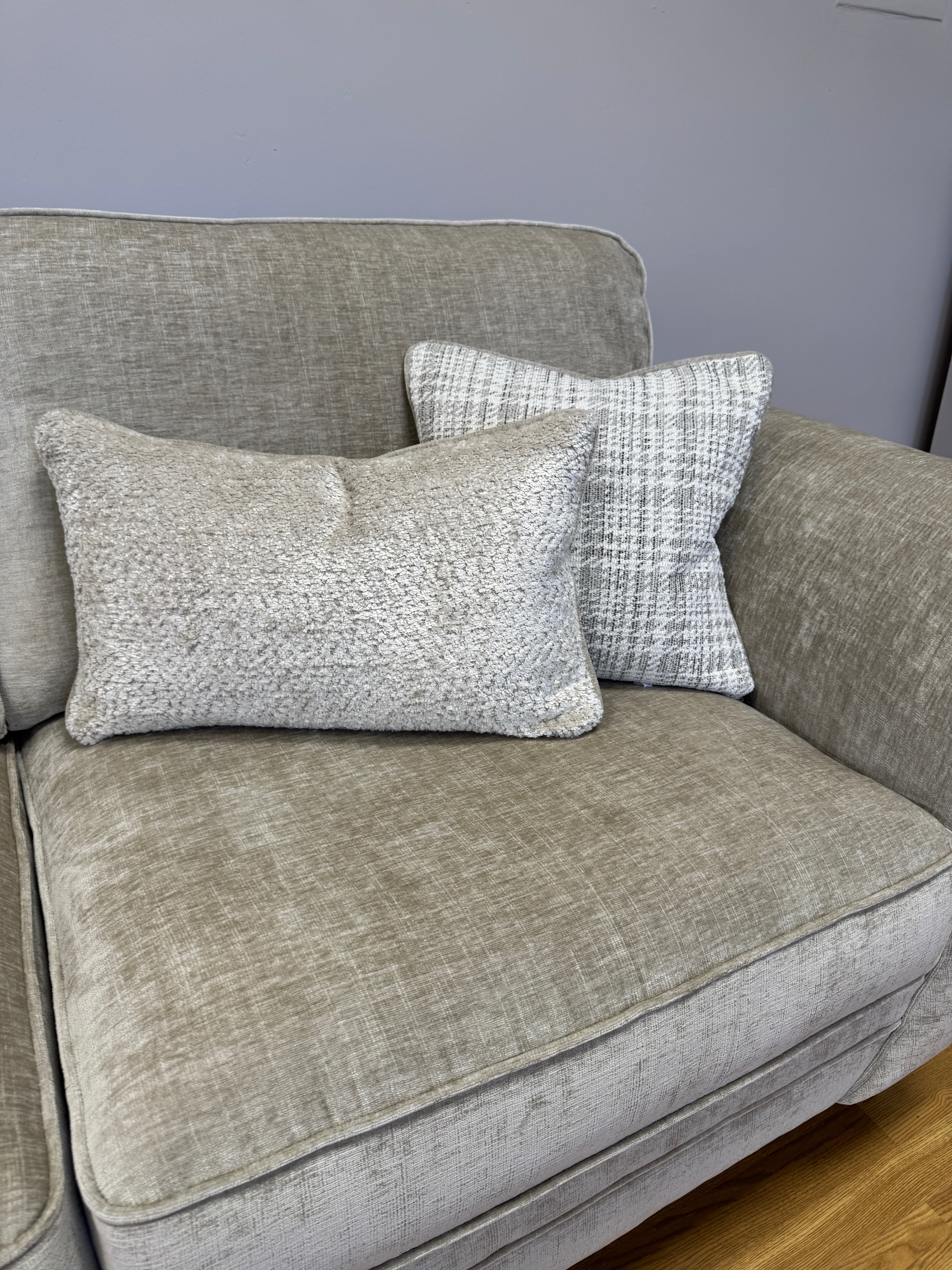 Danbury 3 seater standard back sofa in Dion Husk chenille fabric