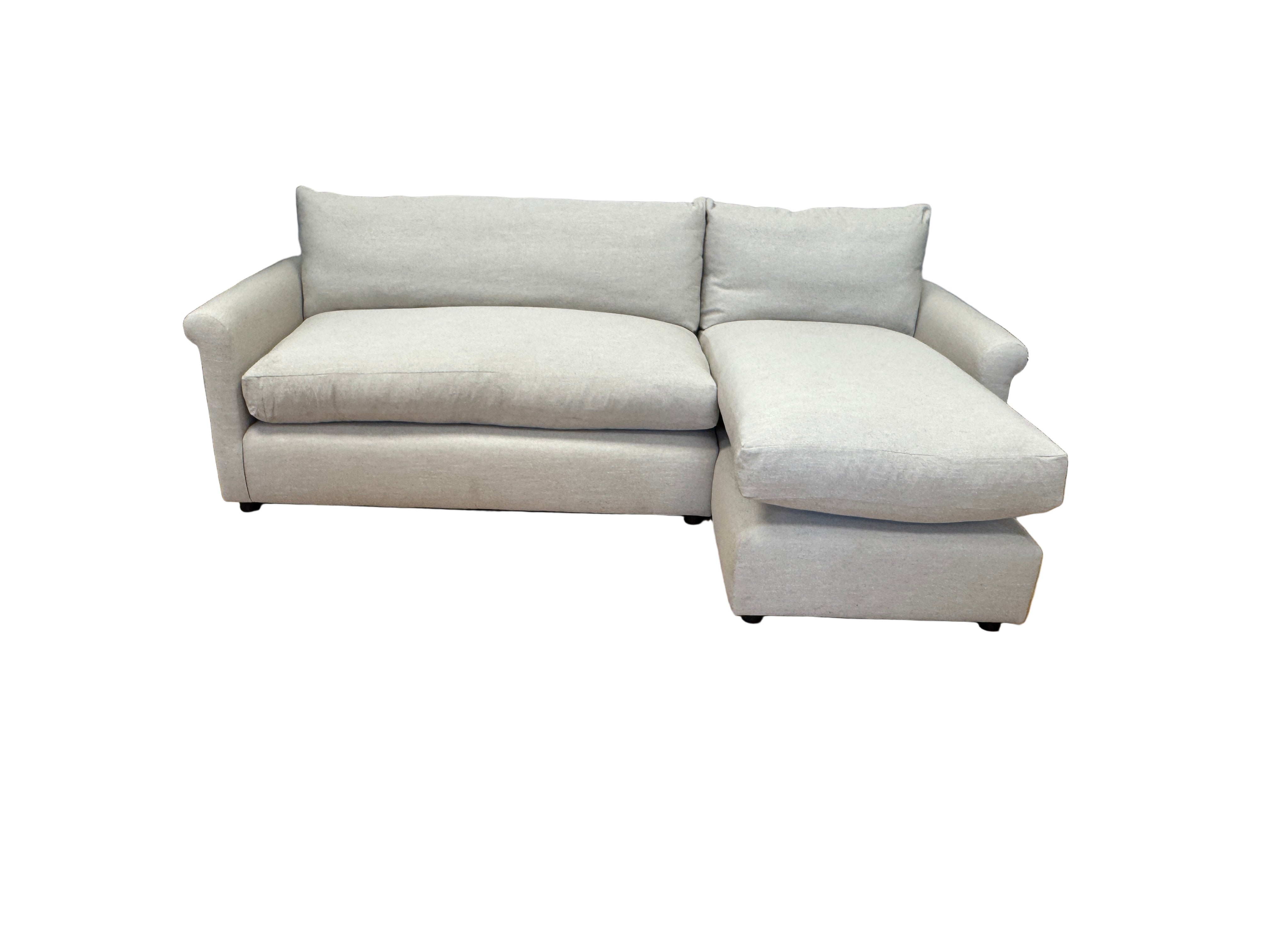 Loaf Queenie 2 piece right facing XL chaise sofa in natural linen fabric