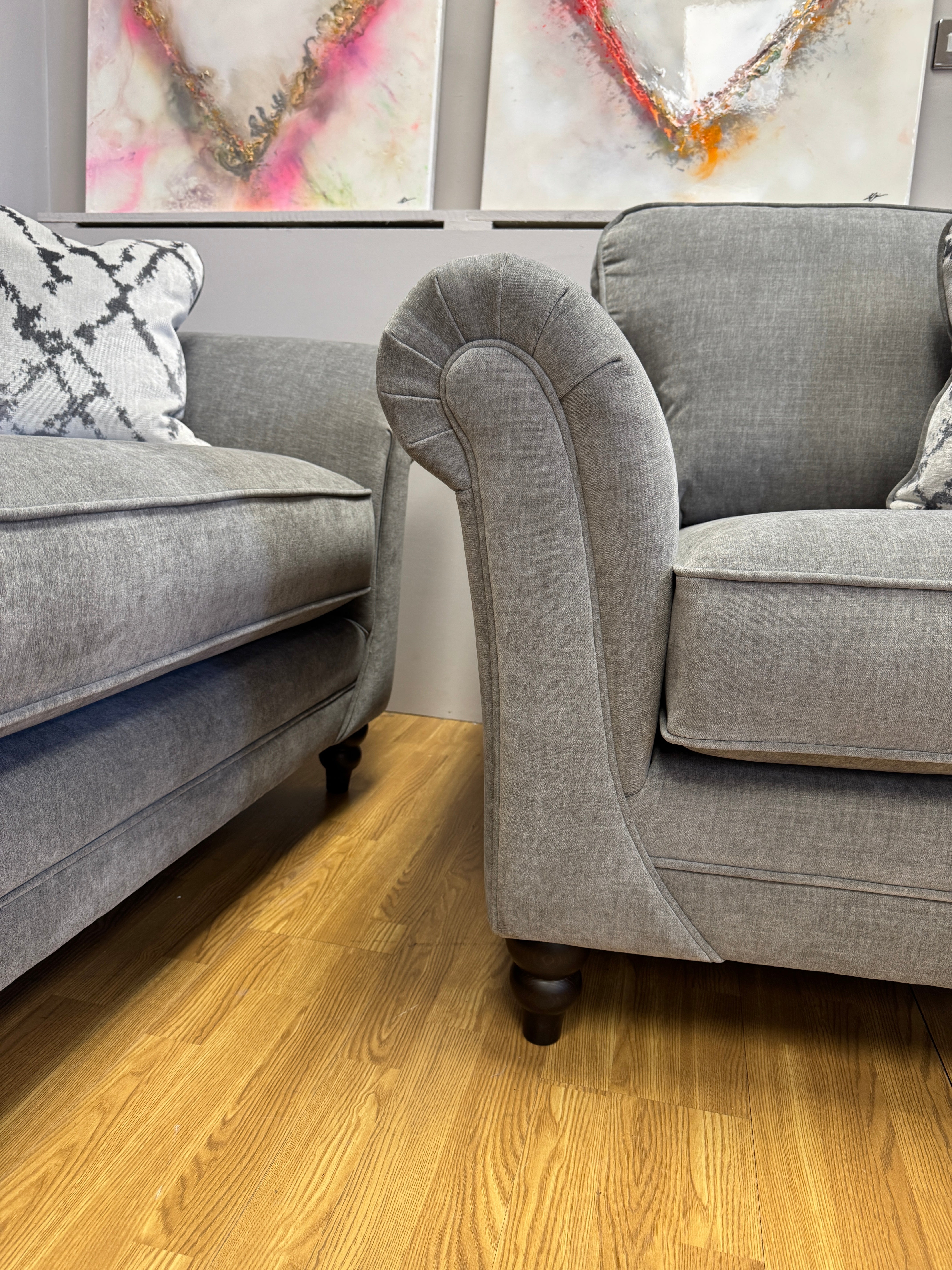 Danbury armchair in Ellis Koala (dark grey) fabric