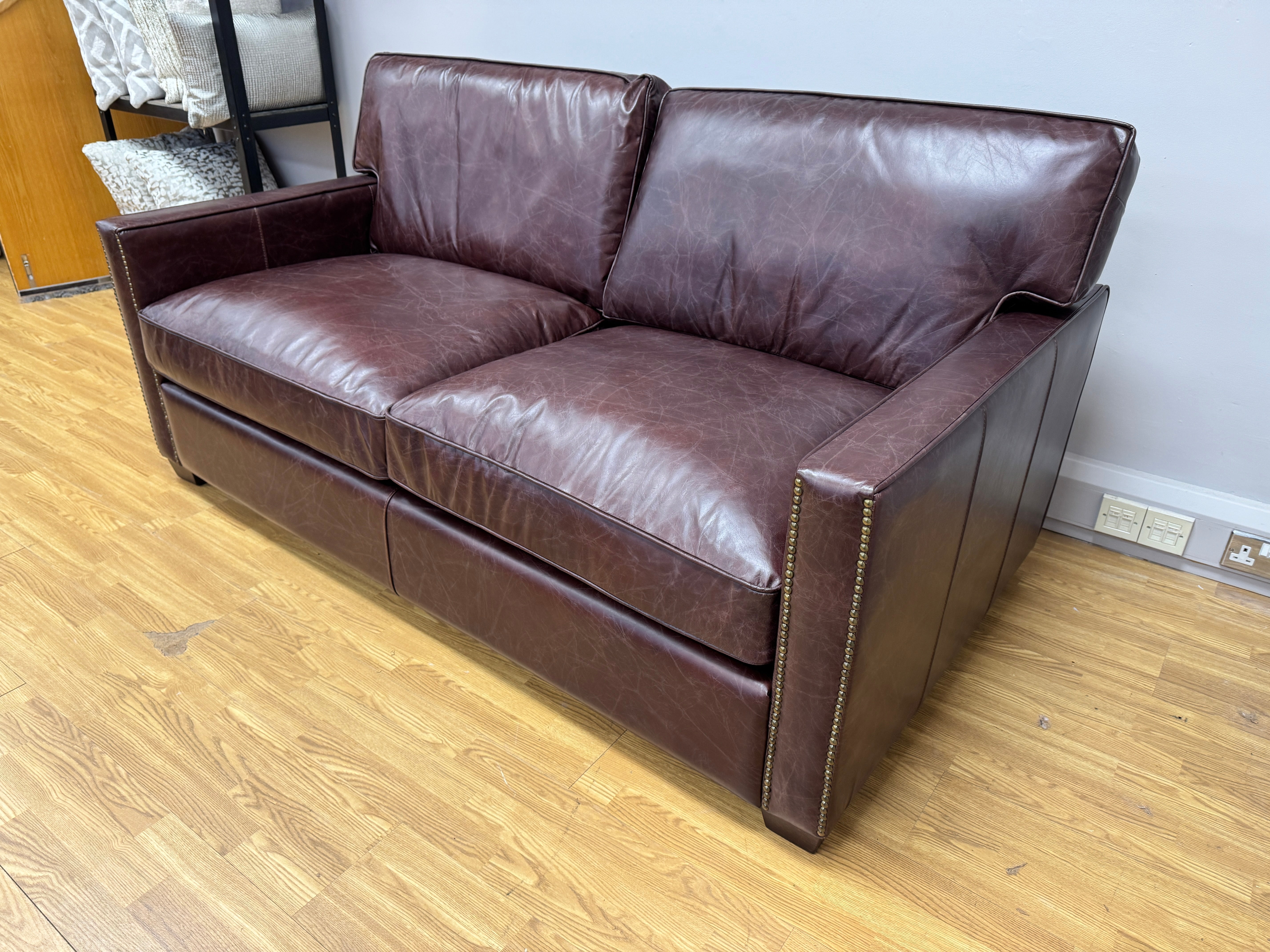 Timothy Oulton Viscount William 2 seater standard back sofa in Vagabond Red rich leather