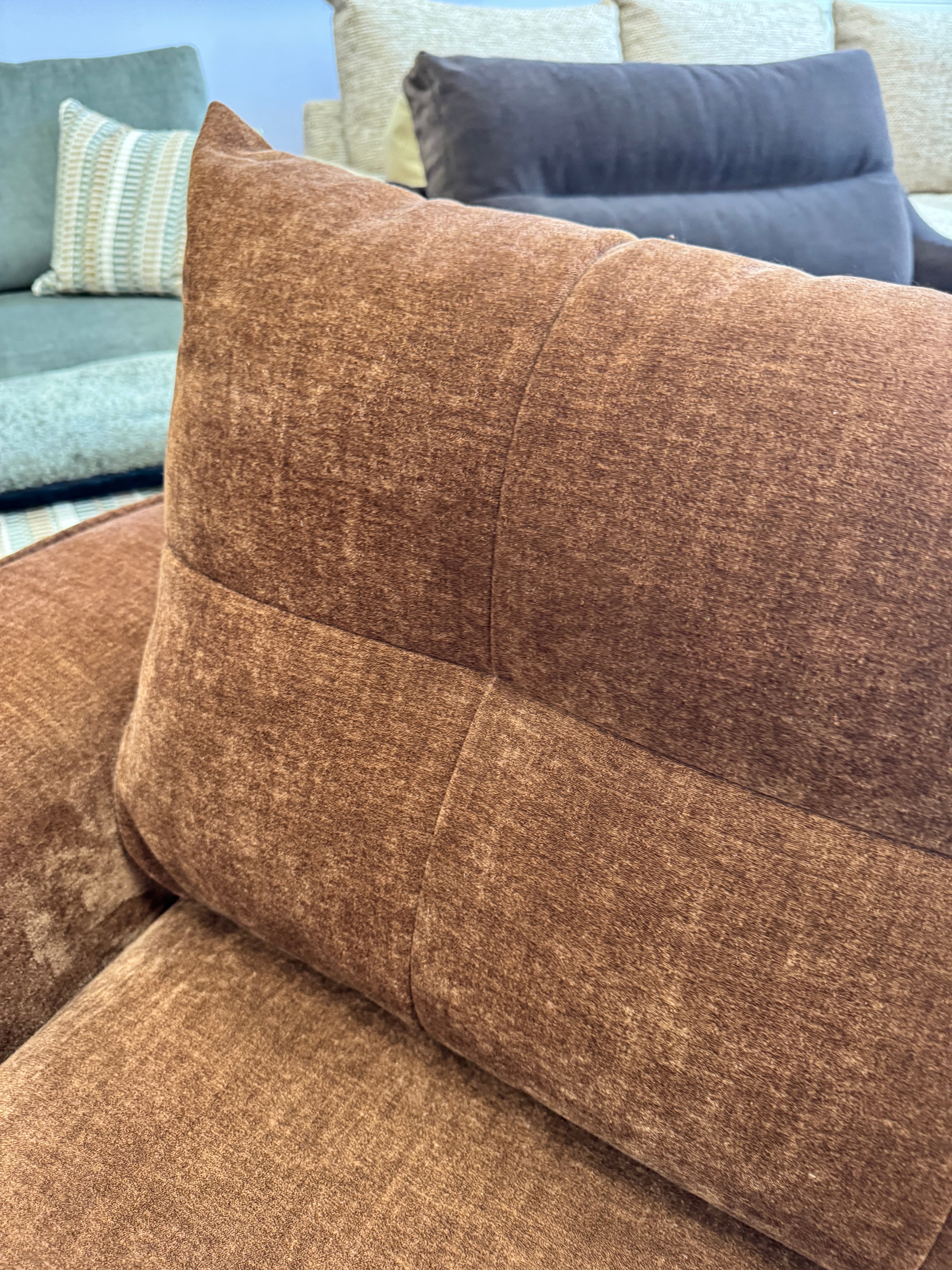 McCloud 4 seater split sofa in Hearth brown chenille
