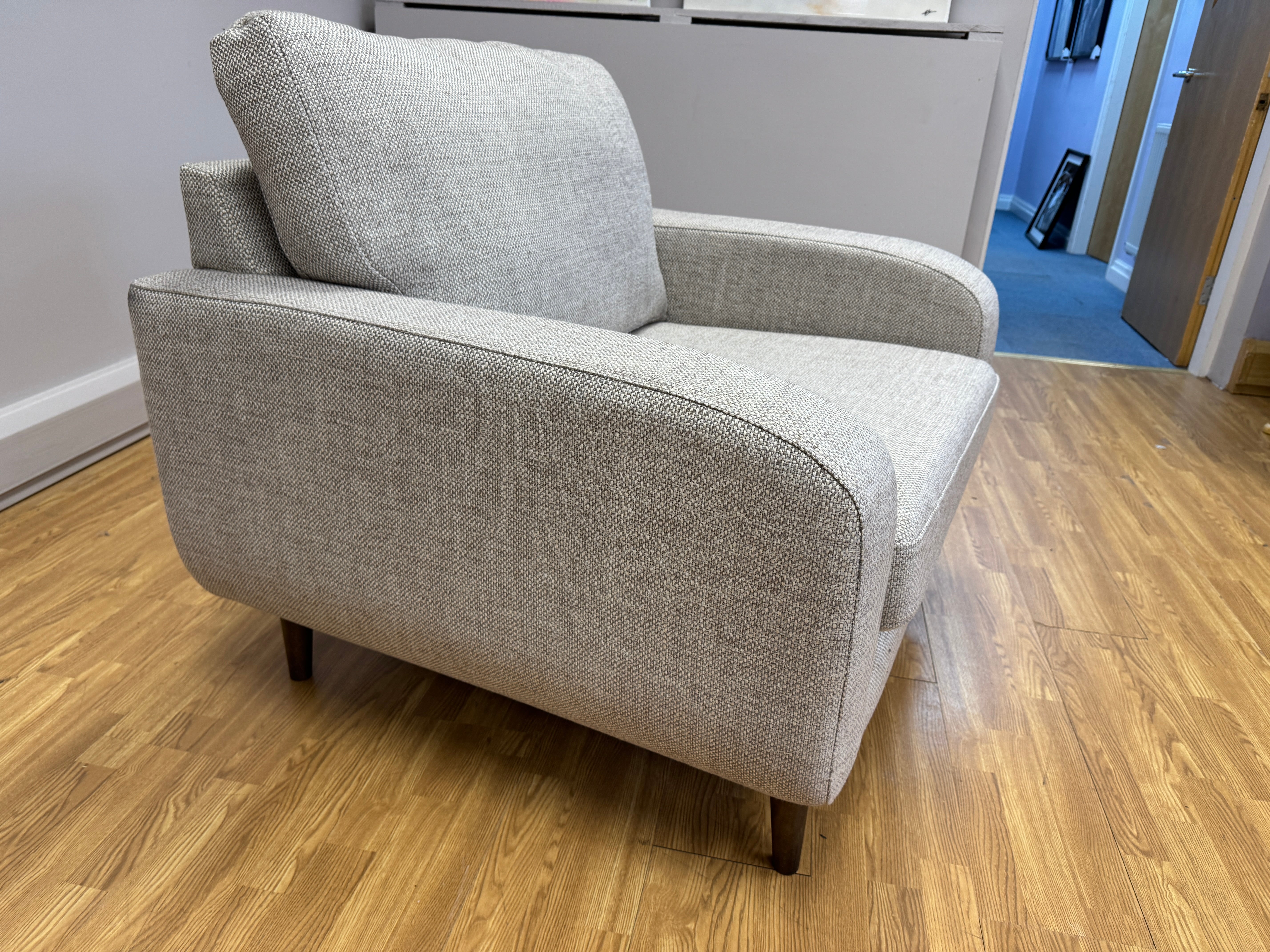 Next Camden Loveseat in natural basket weave fabric