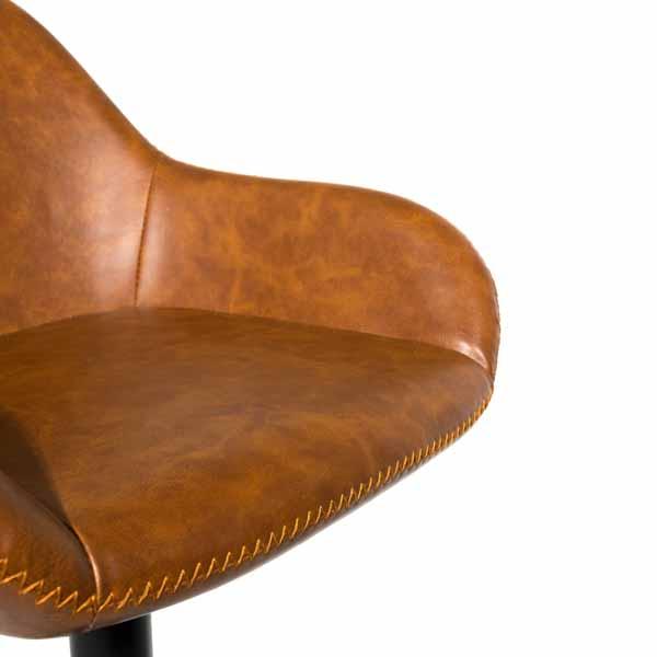 Chevy gas lift bar stool in Tan vegan leather - Pair of 2