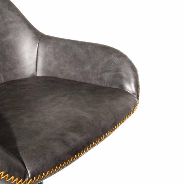 Chevy gas lift bar stool in Grey vegan leather - Pair of 2