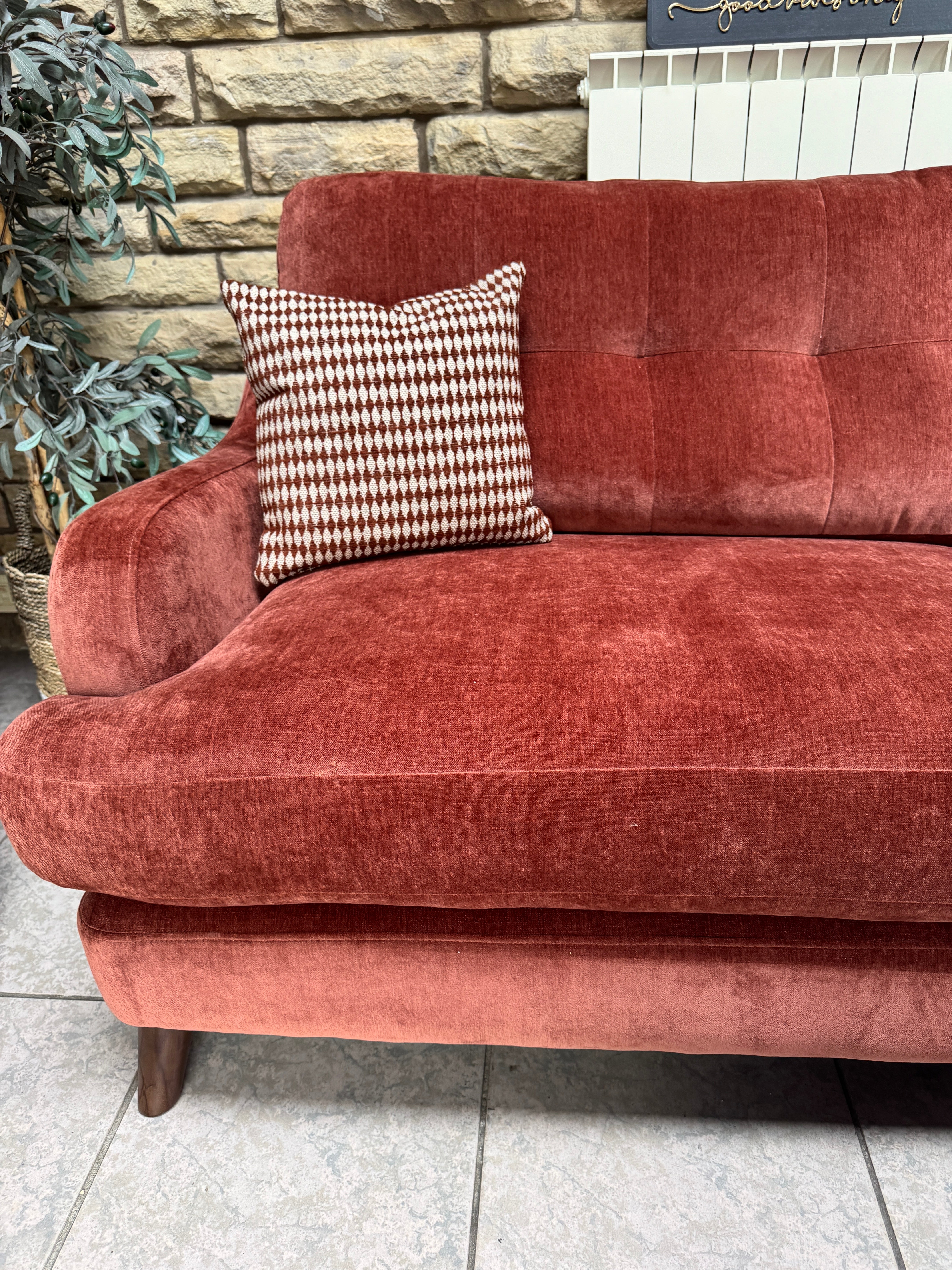 Loften large 3 seater standard back sofa in Witton Brick chenille