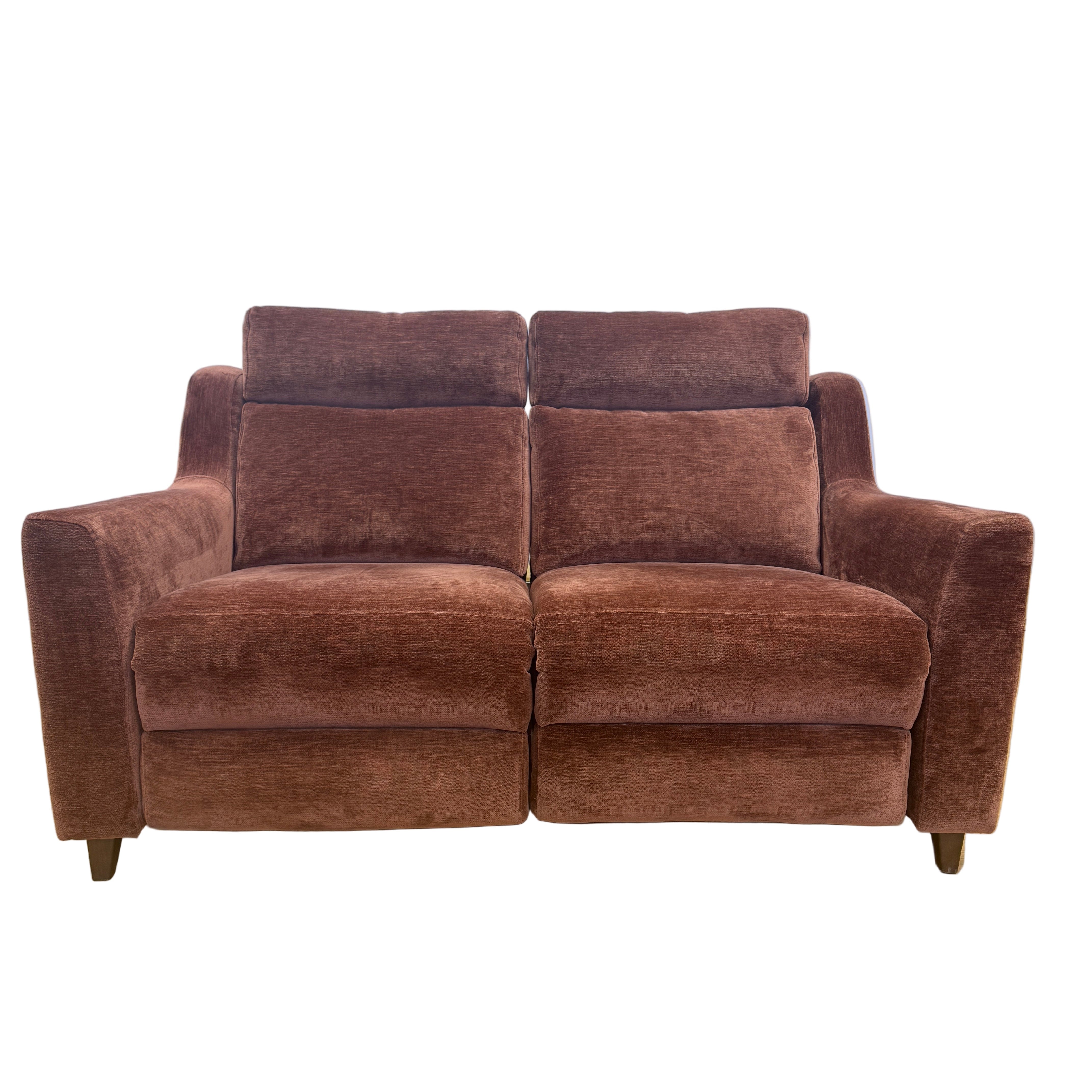 John Lewis Elevate 2 seater electric reclining sofa in Vintage Rust velvet