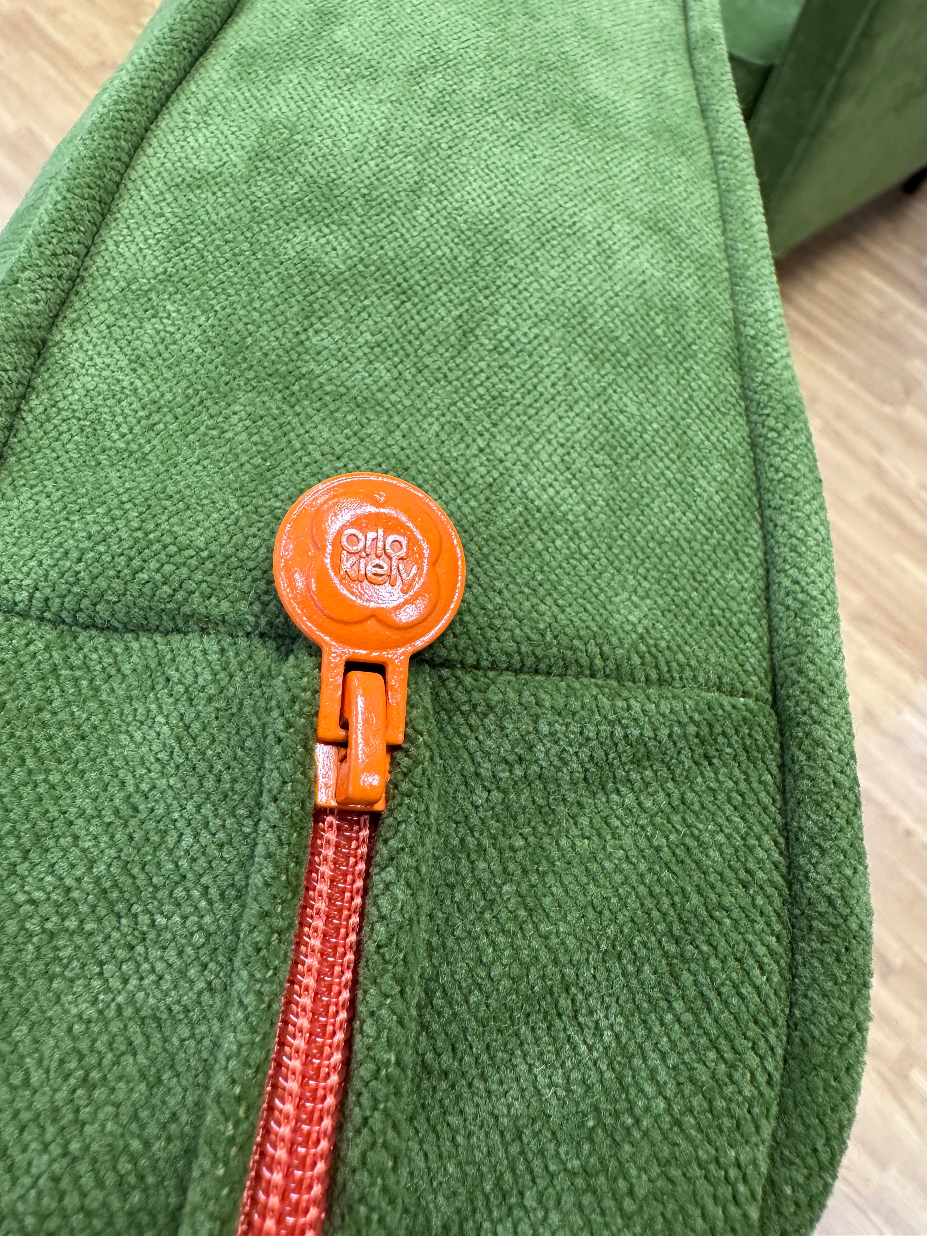 Orla Kiely Ebben large 4 seater bench back sofa in Seagrass green velvet