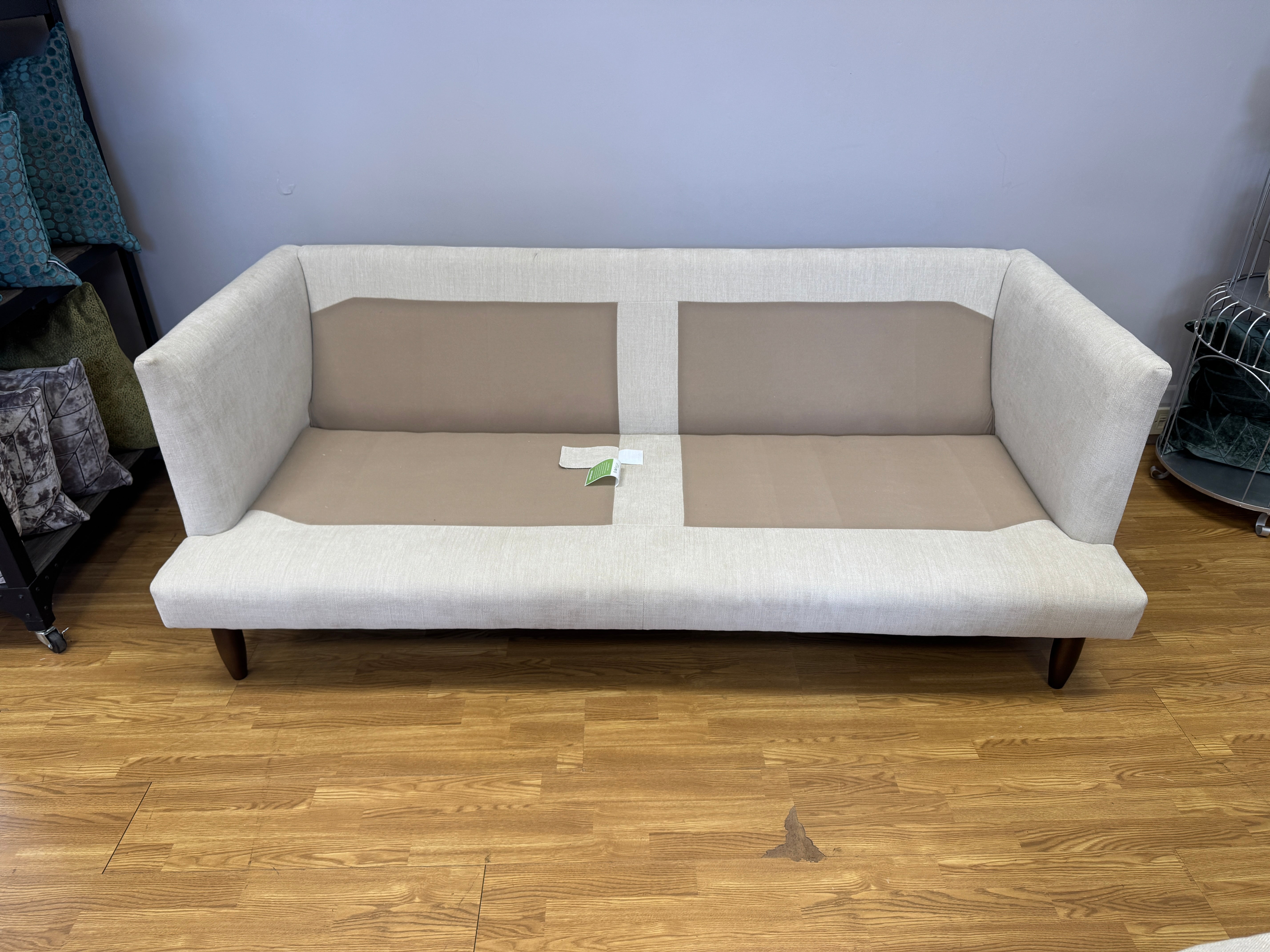 Sofology designer 3 seater sofa in natural skinny cotton fabric