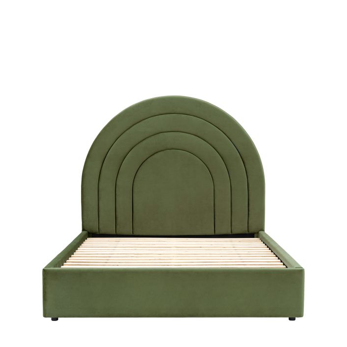 Arc Kingsize Bedframe in Olive velvet