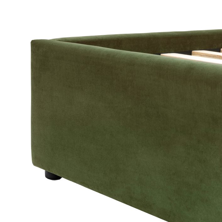 Arc Kingsize Bedframe in Olive velvet