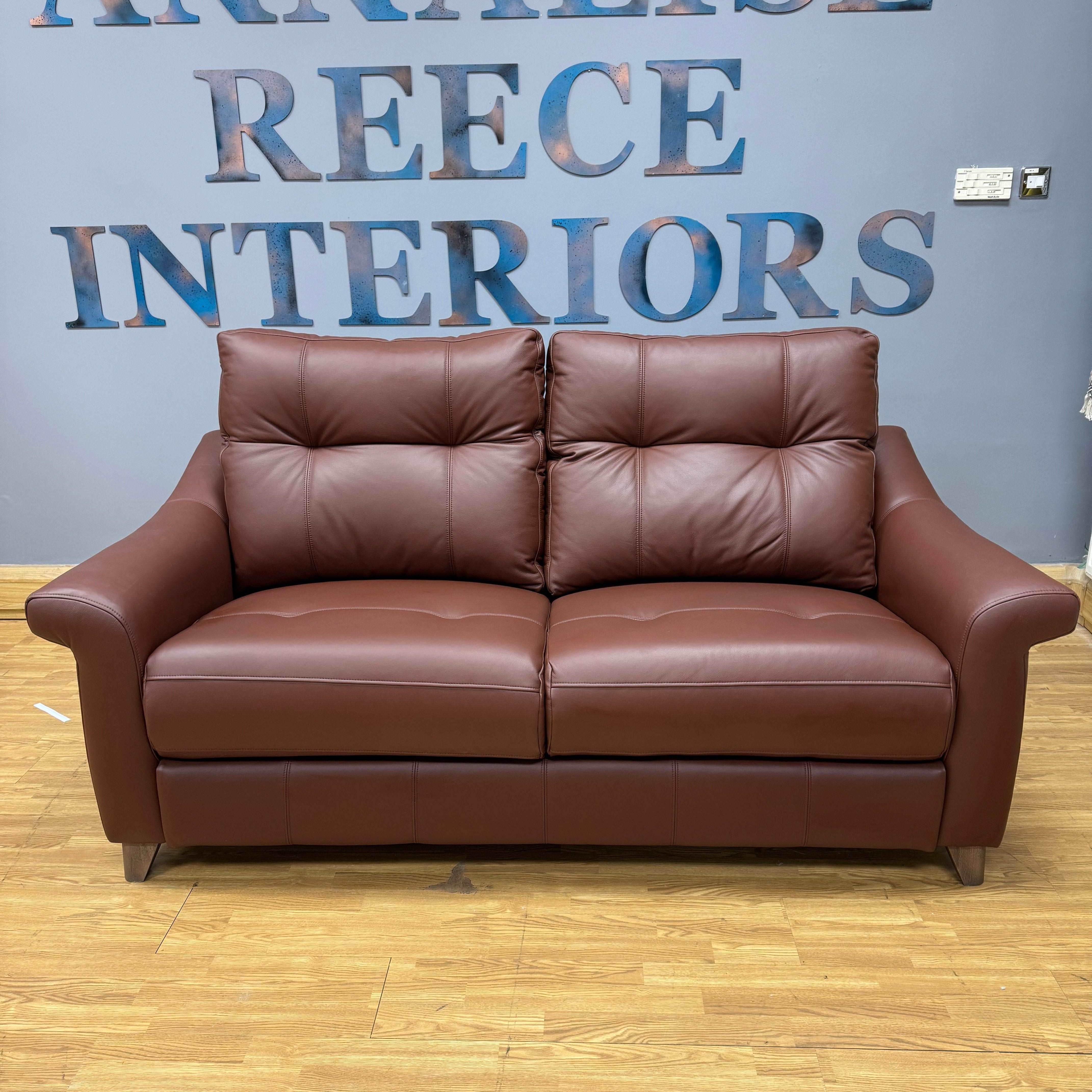 G Plan Riley 3 seater high back sofa in Cambridge Conker (brown) leather RRP £3145