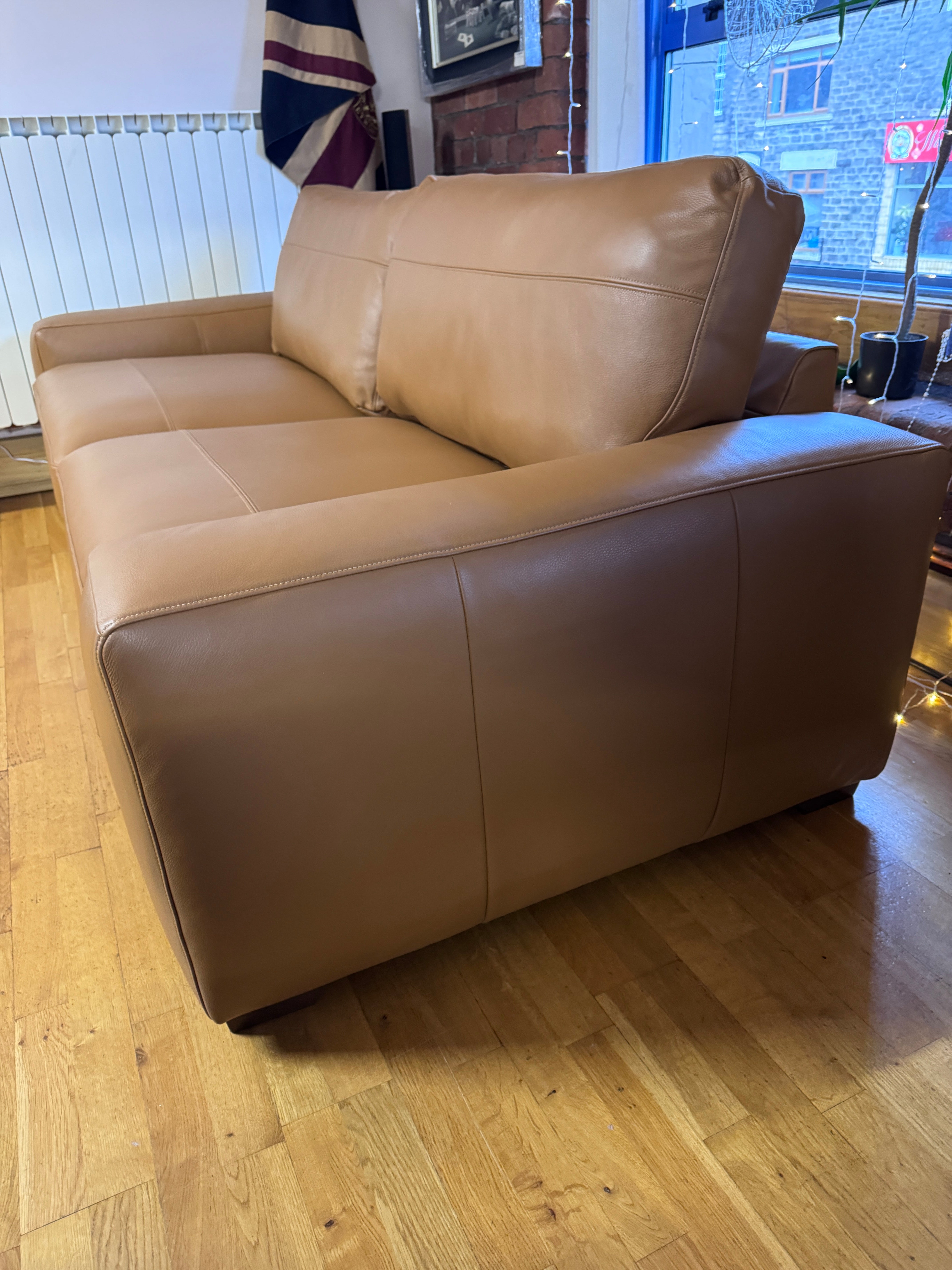 Next Houghton 4 seater split sofa in Tan Turin leather