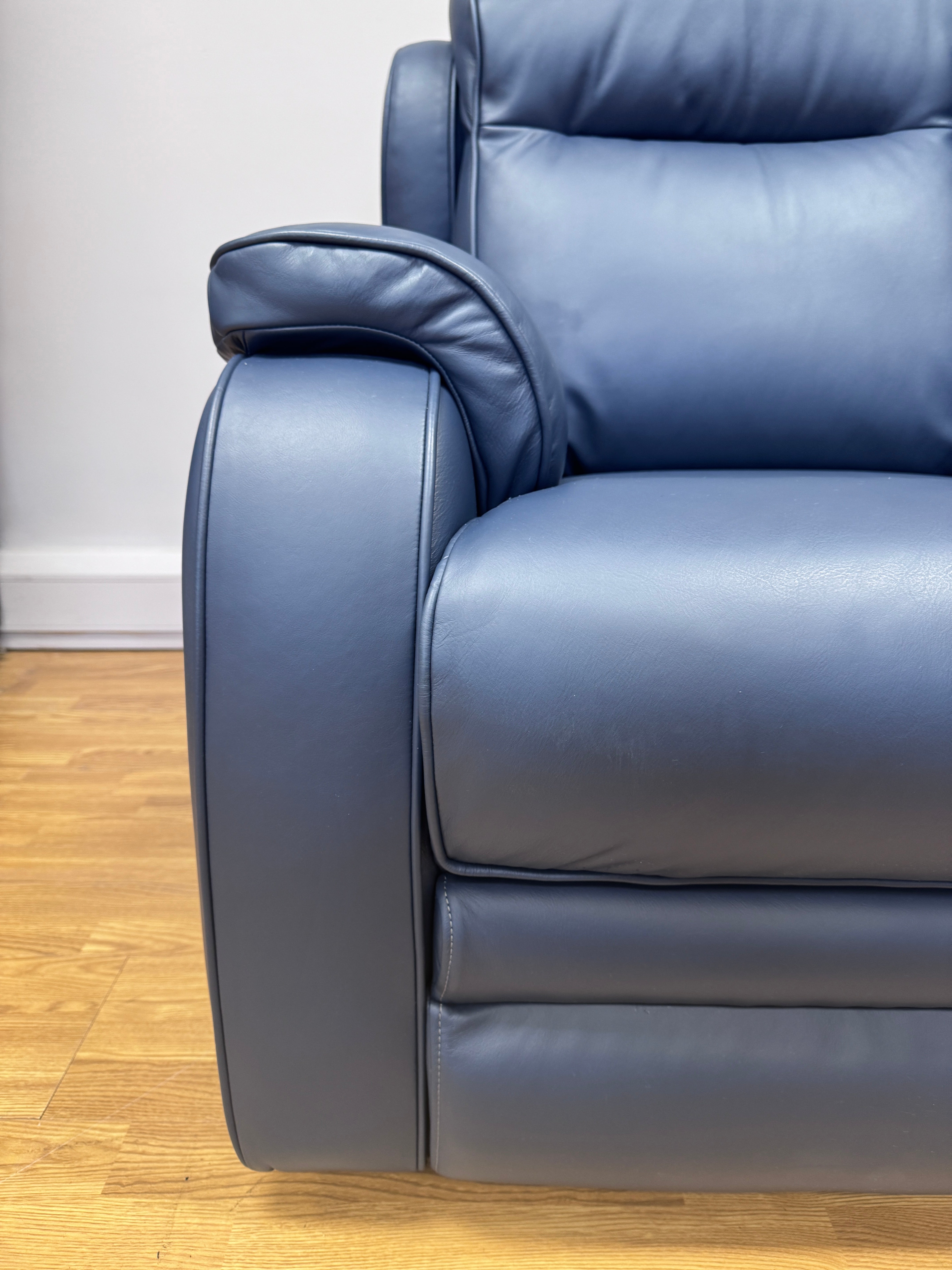 Parker Knoll Boston 2 seater sofa in Madri Storm blue leather (pair available)