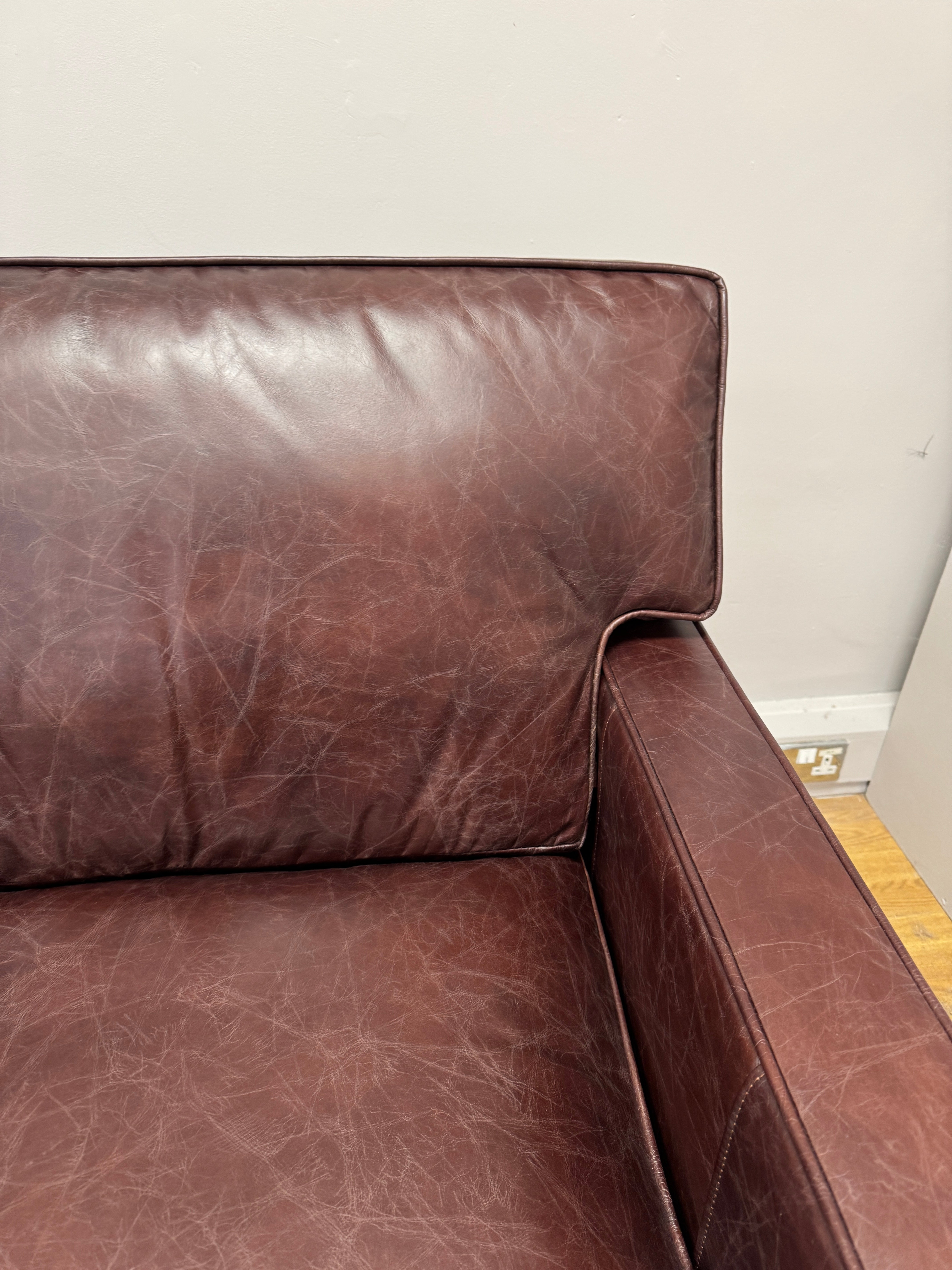 Timothy Oulton Viscount William 2 seater standard back sofa in Vagabond Red rich leather