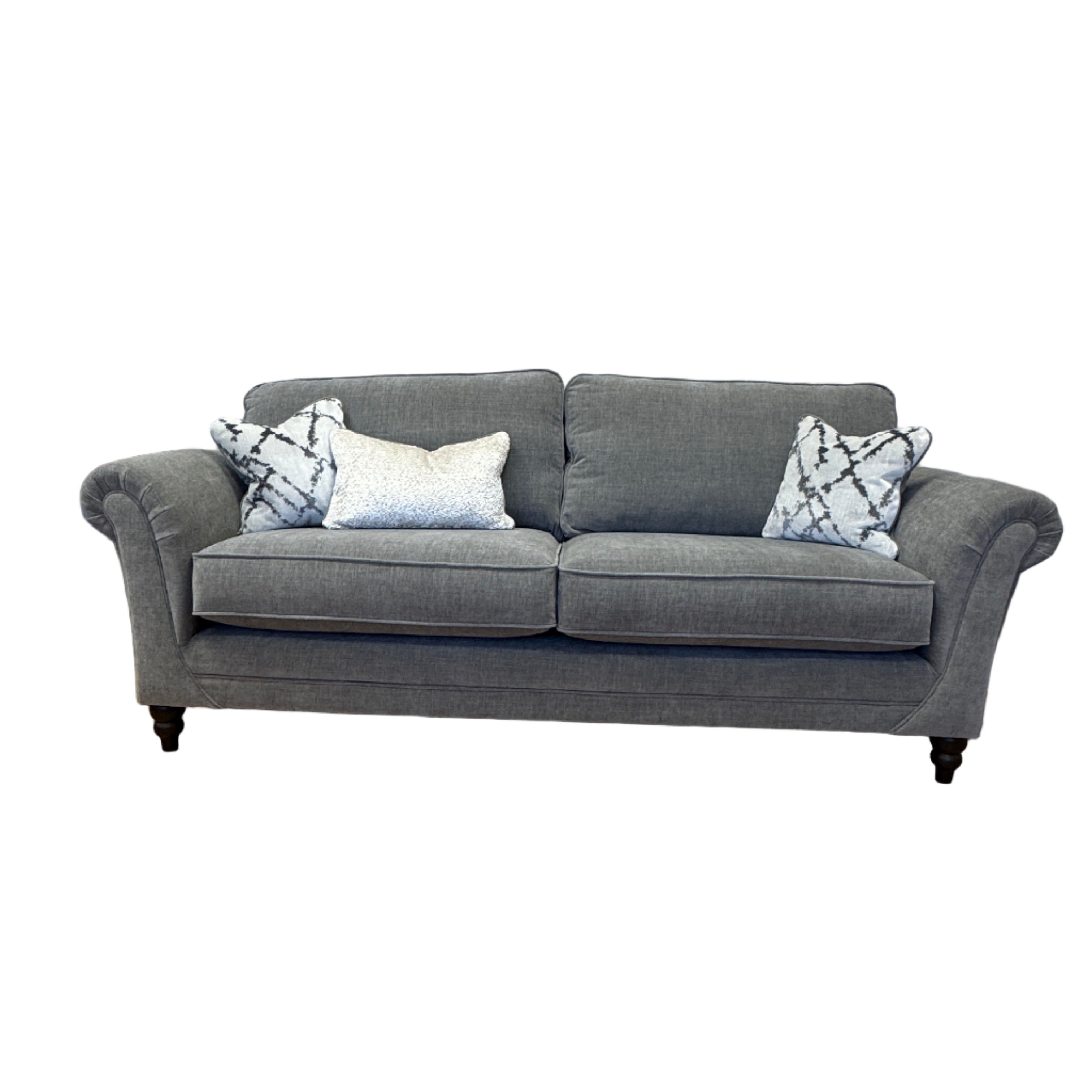 Danbury large 4 seater sofa in Ellis Koala (dark grey) fabric