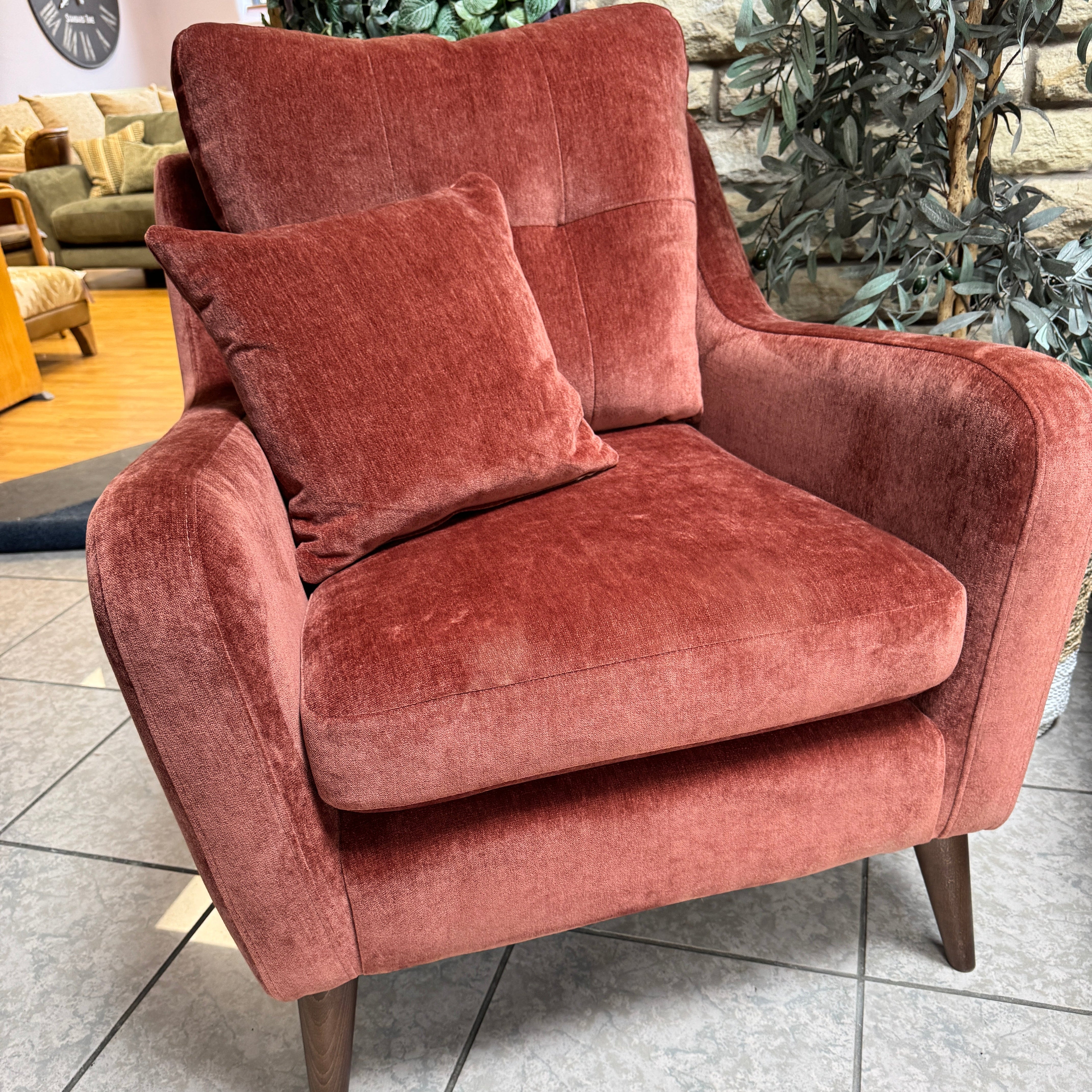 Rowan accent chair in Witton Brick chenille