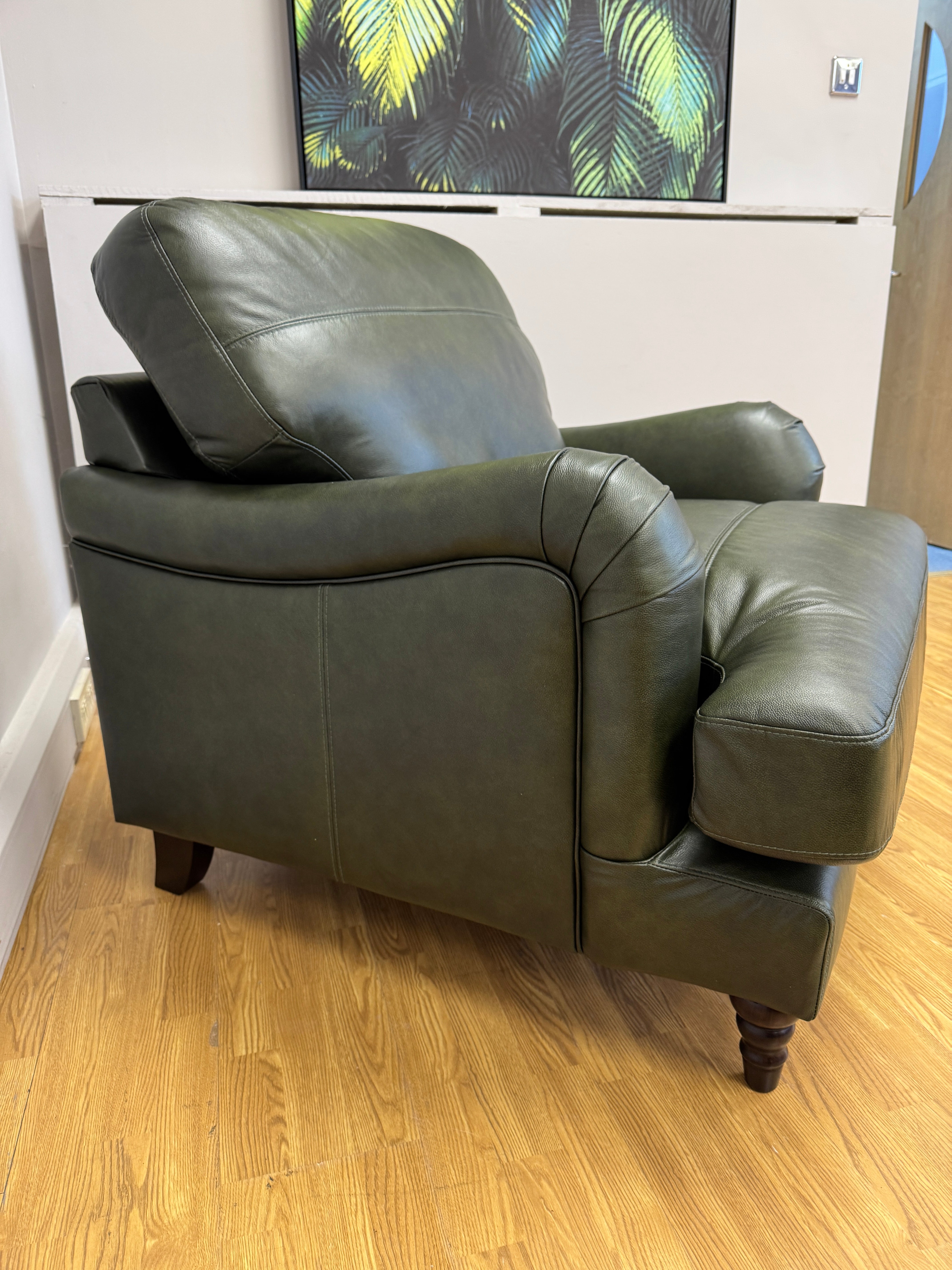 Ballina standard armchair in Turino Green leather