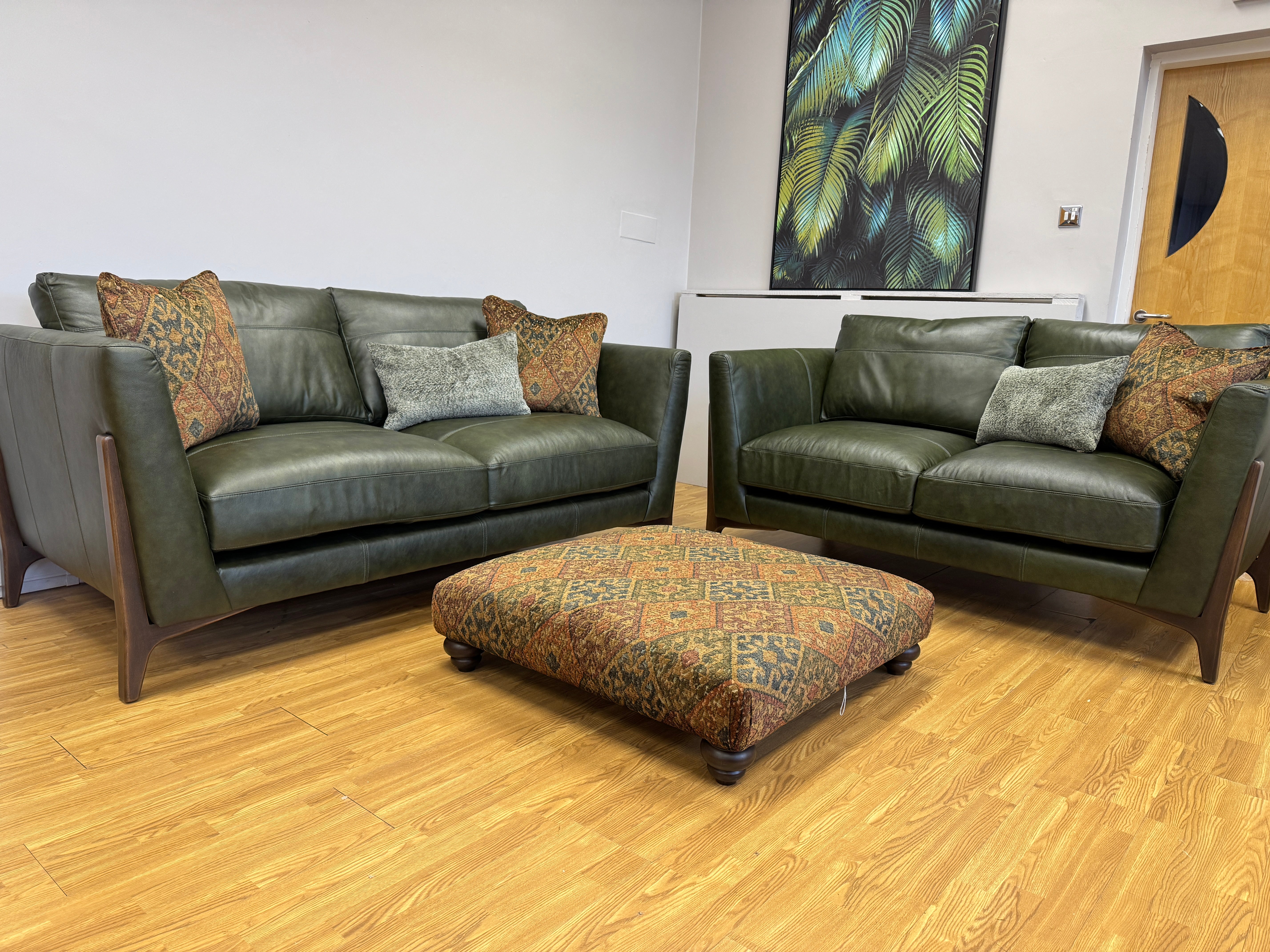 Ren 3 Seater Sofa in Turino Green leather