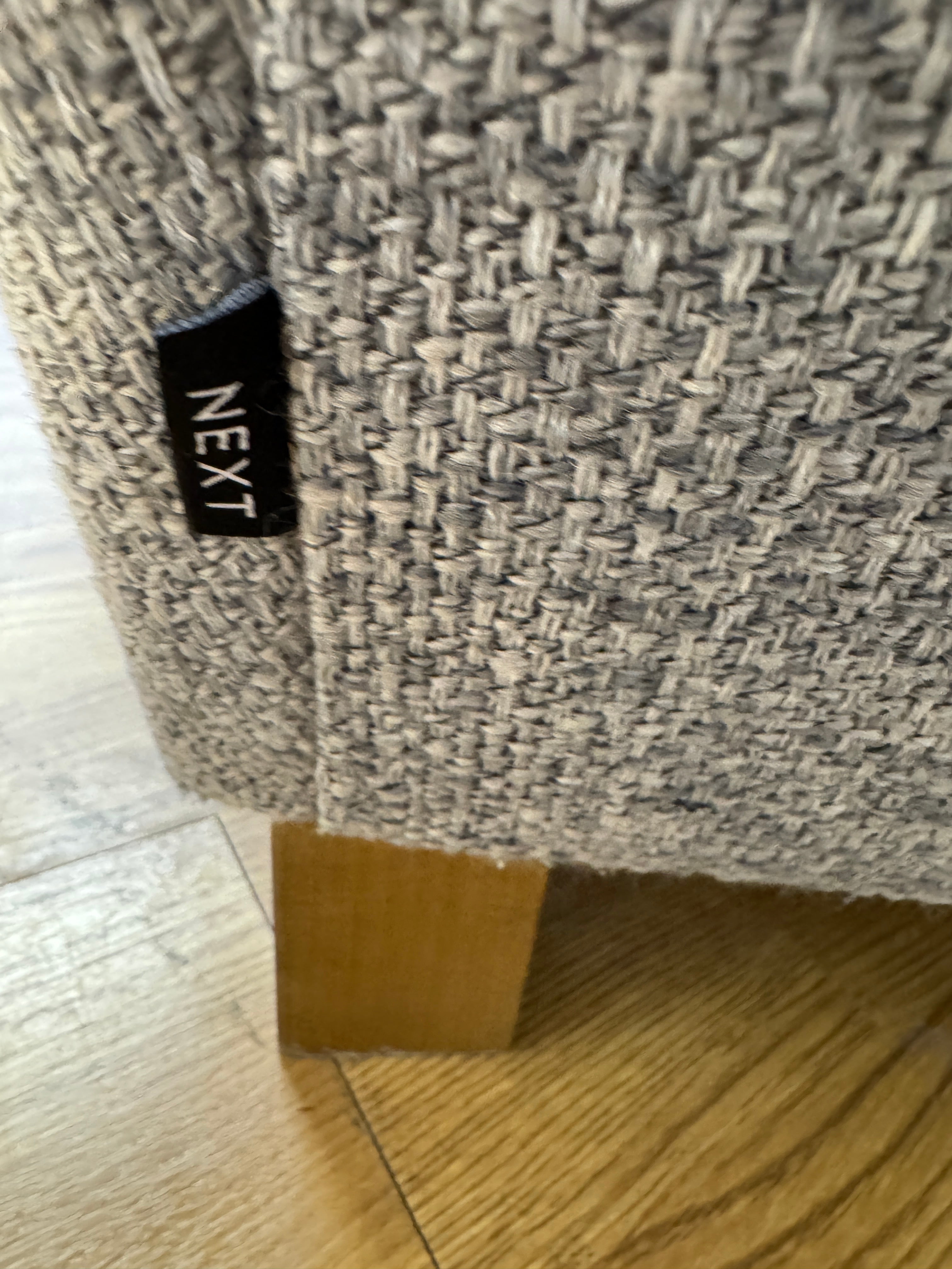 Next Ashford loveseat in Mid grey basket weave fabric