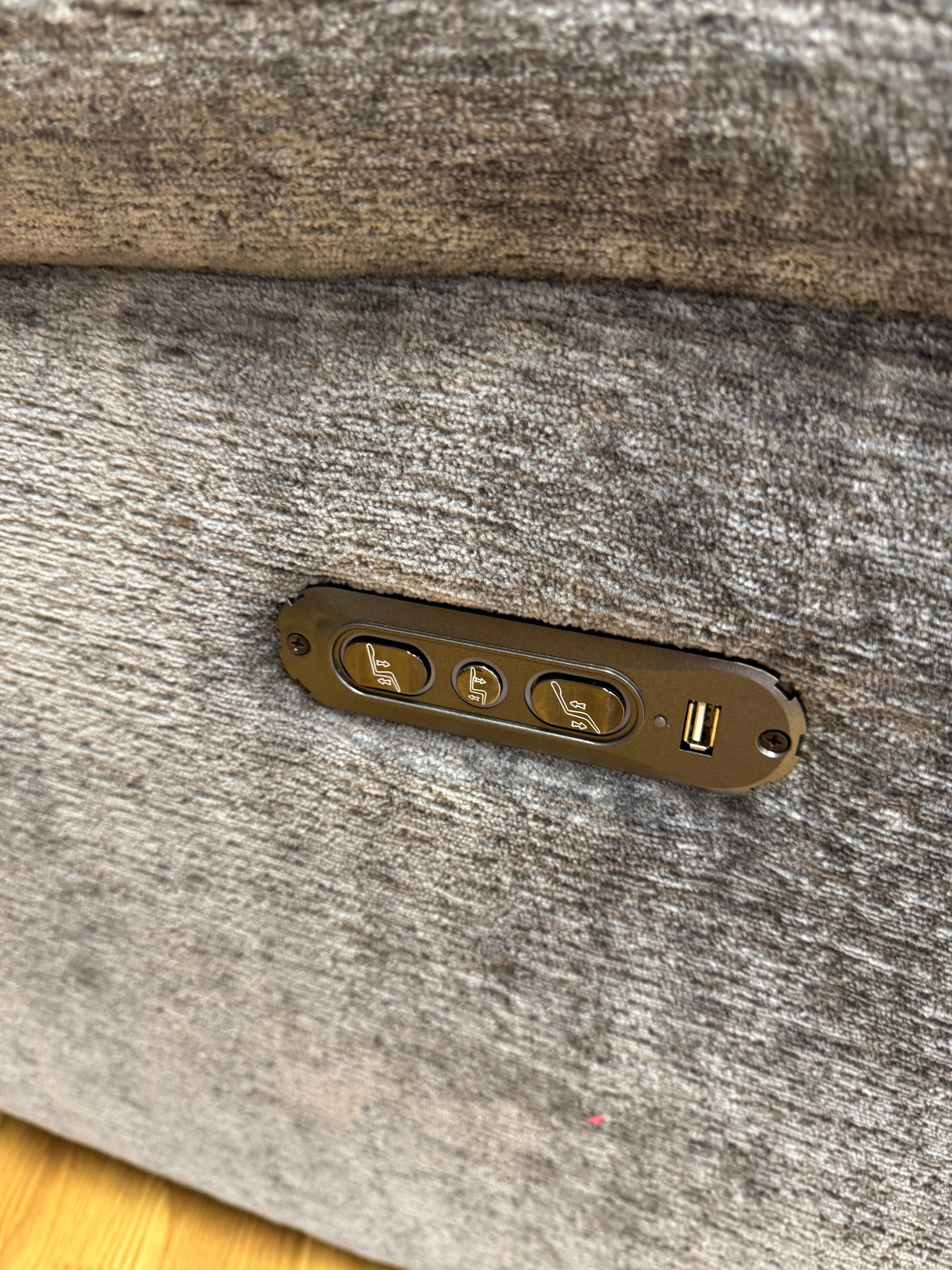 Halo Thaw 3 seater electric reclining sofa in Steel Grey Rustic Velvet