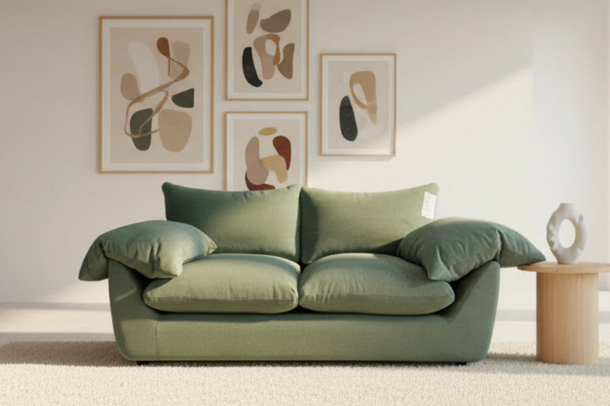 Bayside 2 seater sofa in Teal Midnight soft fabric
