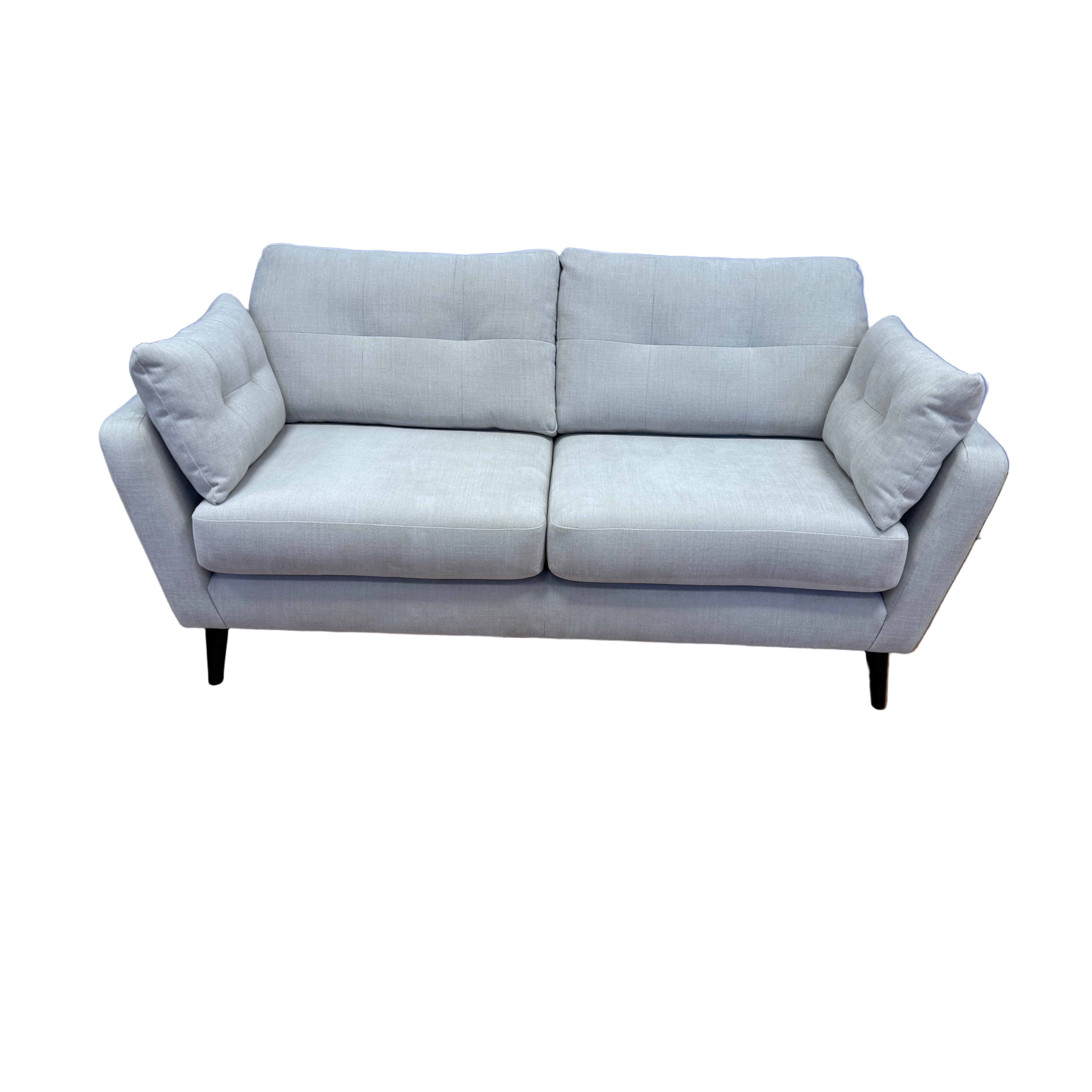Seville 3 seater standard back sofa in natural stone slubby fabric