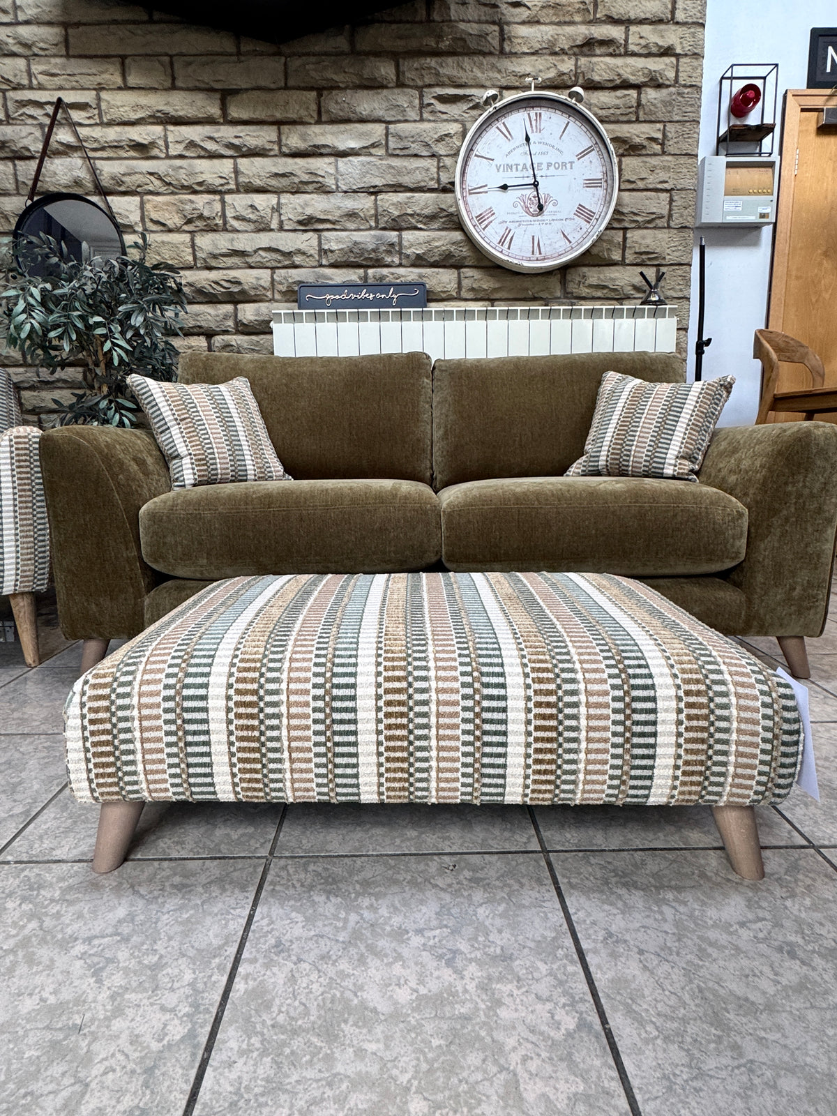 Tovi medium 3 seater sofa in Sage green chenille fabric