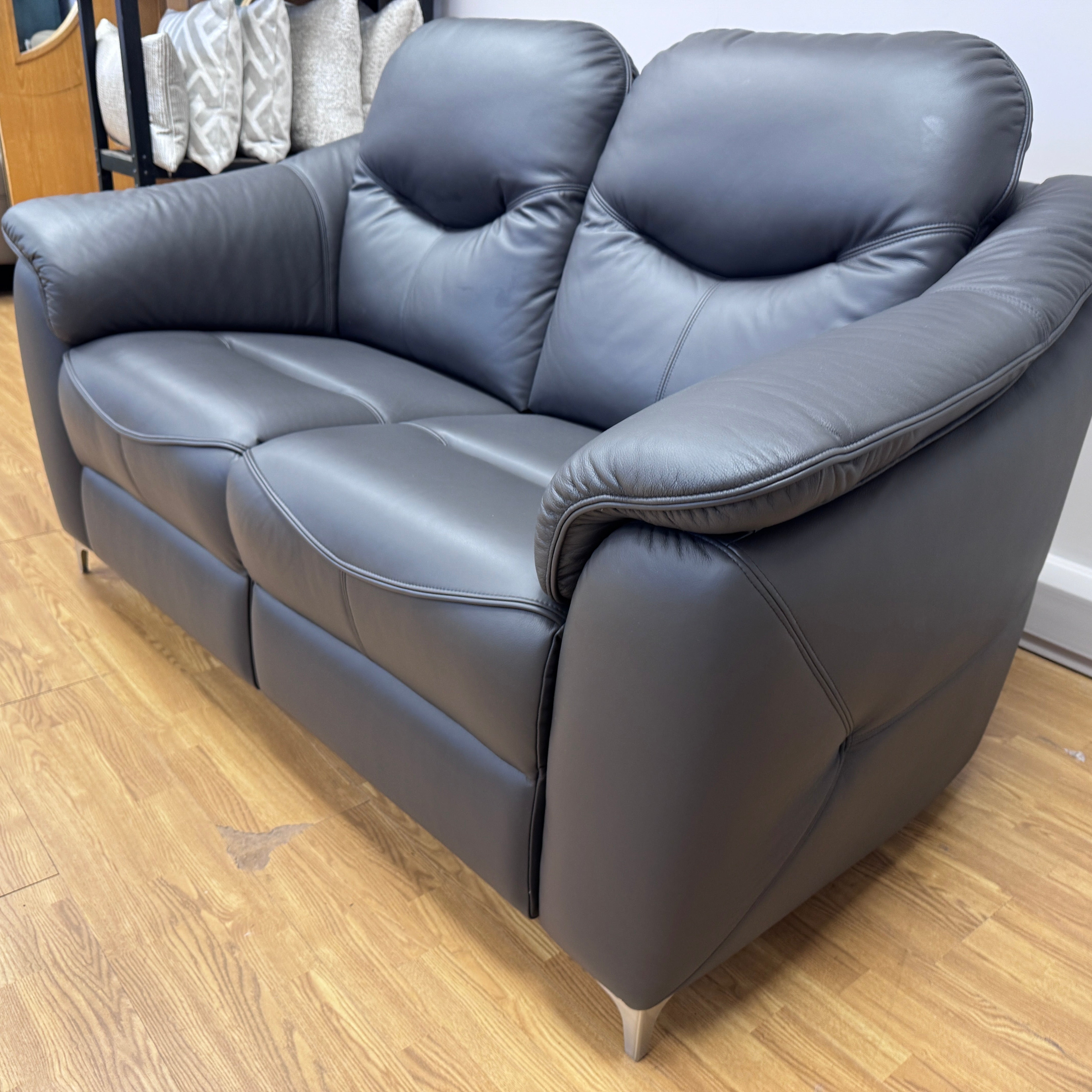 G Plan Jackson 2 seater sofa in Slate plush leather