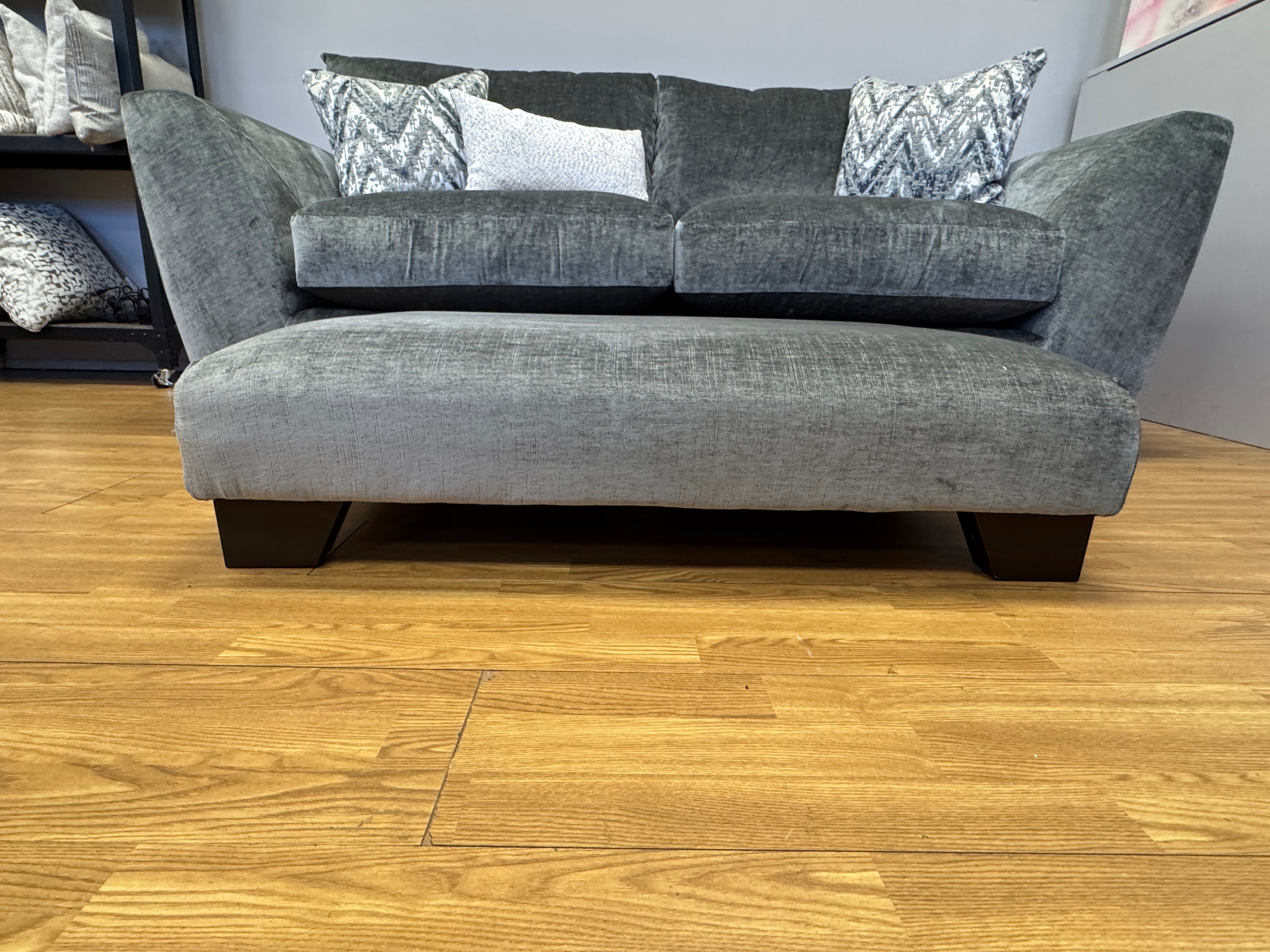 Europa large footstool in Dion Flagstone fabric