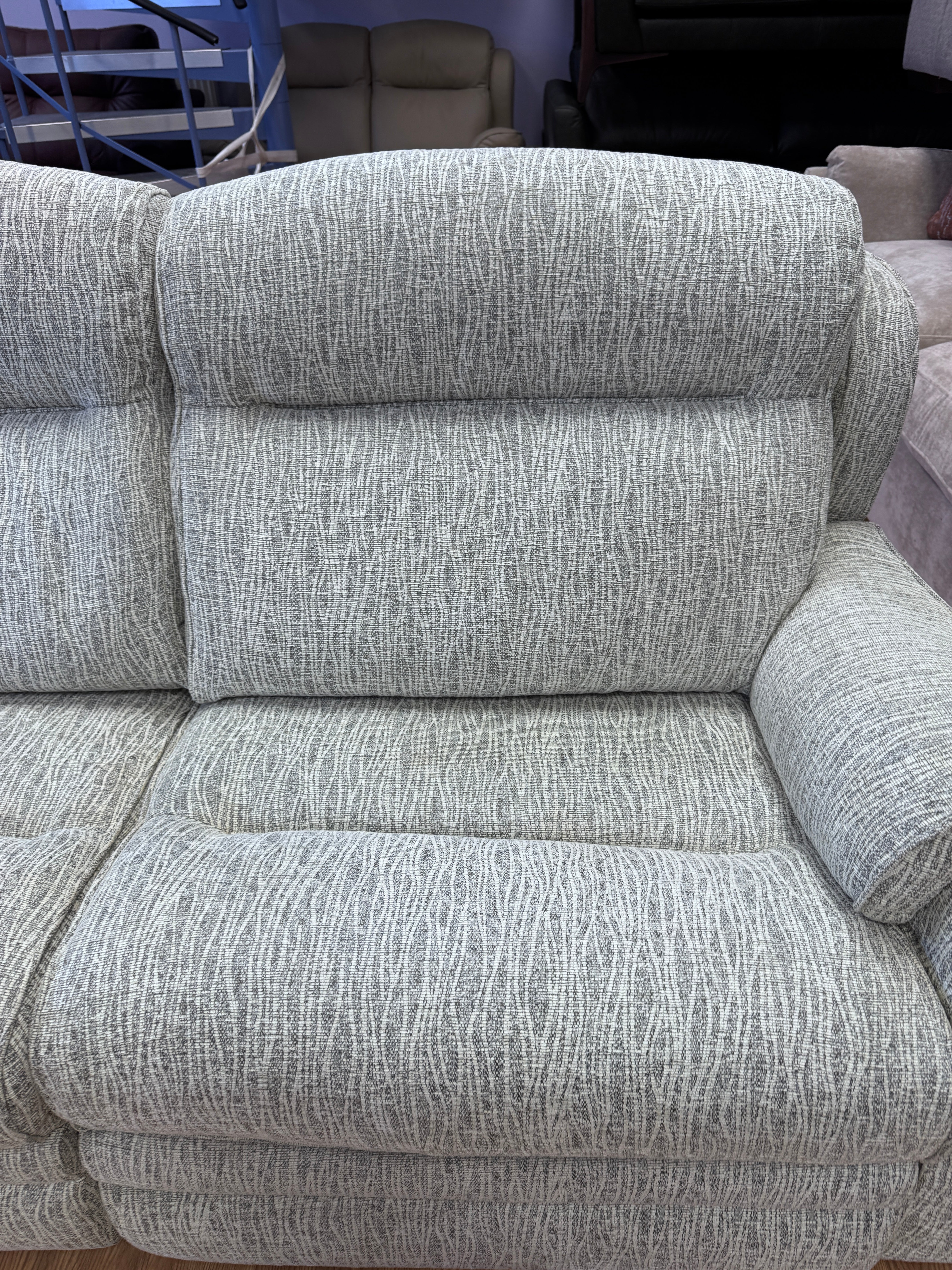 Parker Knoll Boston large 2 seater electric reclining split sofa in Cream mix fabric
