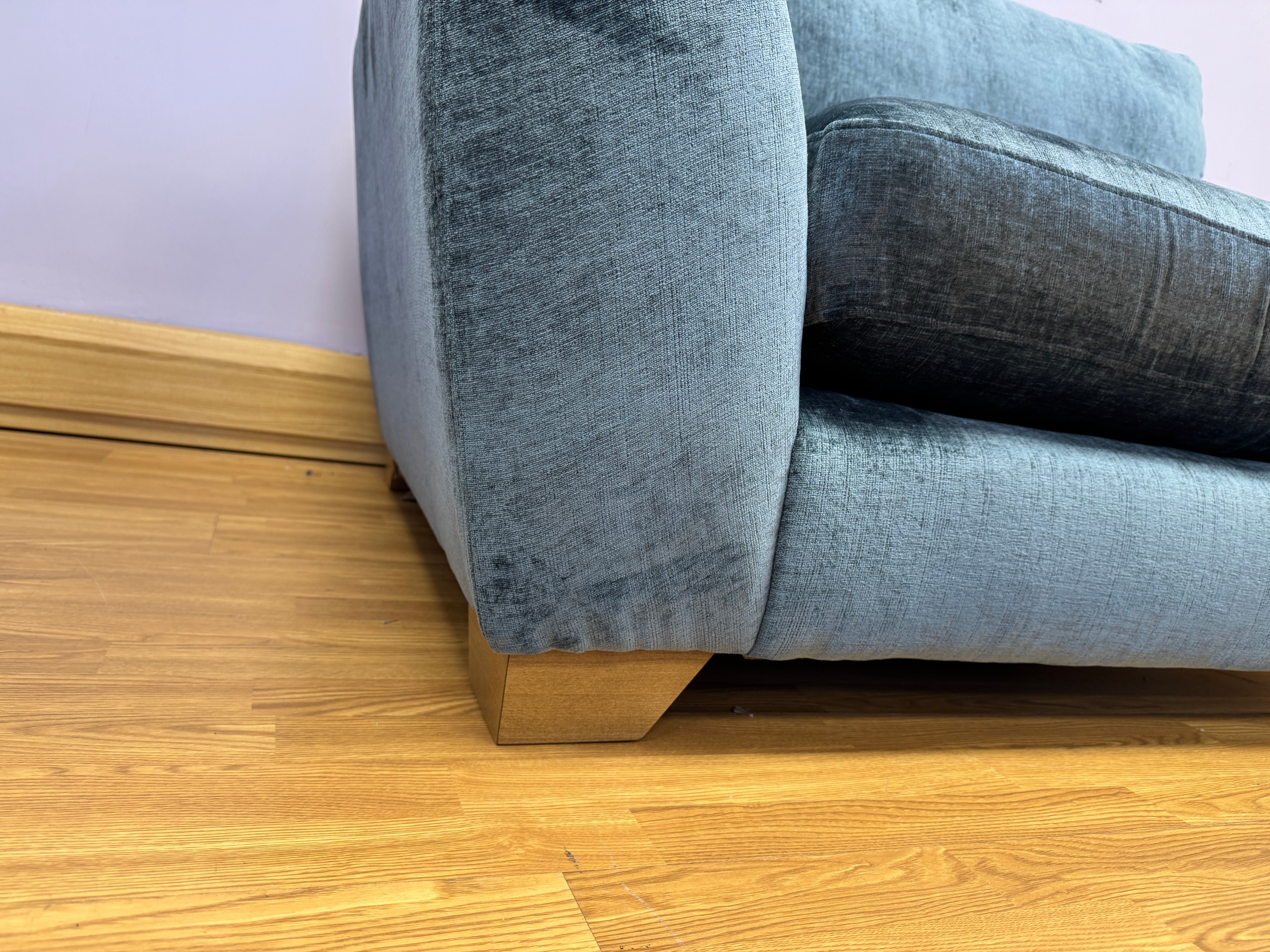 Mala large loveseat in Dion Capri textured chenille fabric