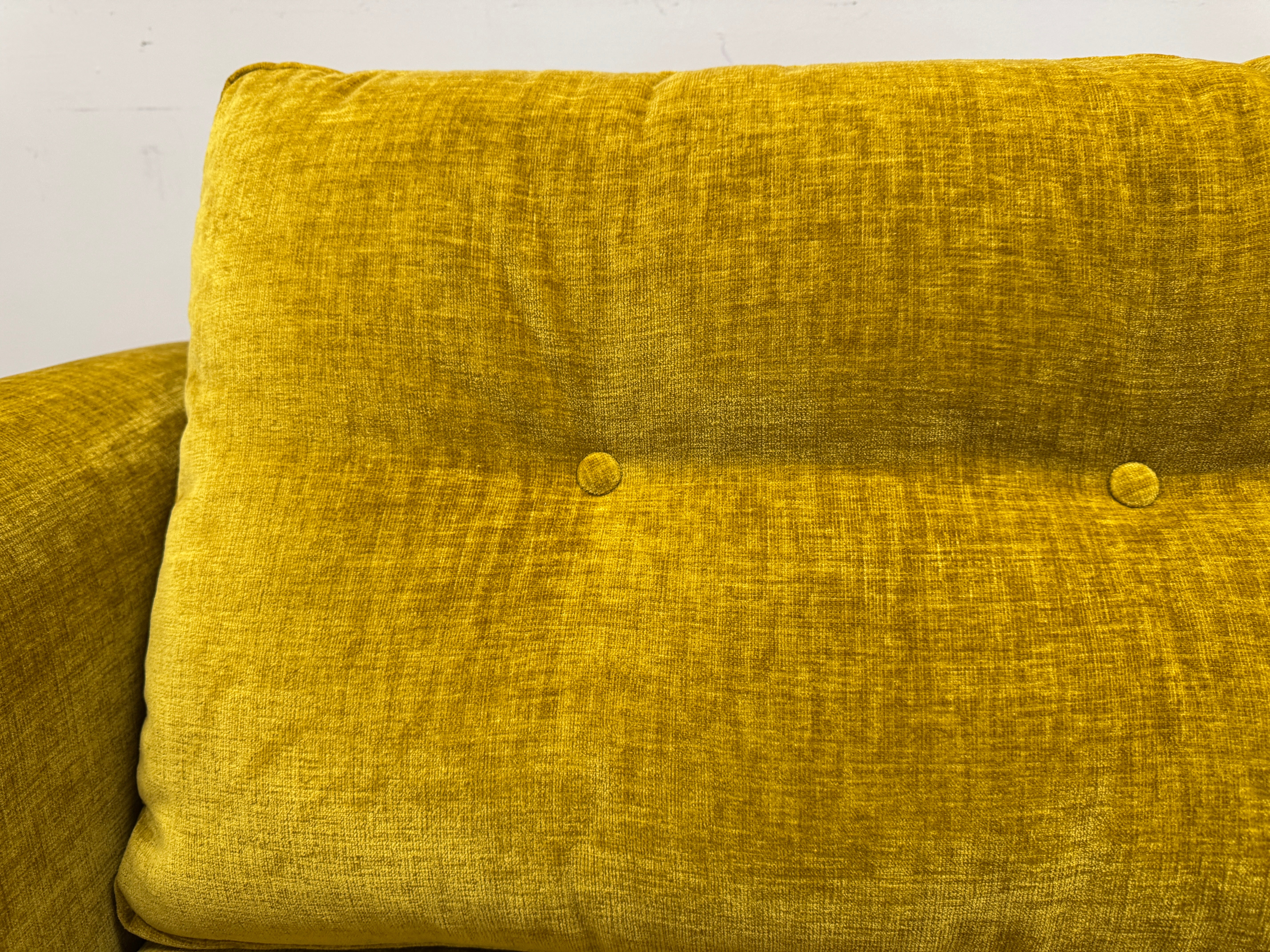 Orla Kiely Linden loveseat in Sunflower Derry chenille fabric