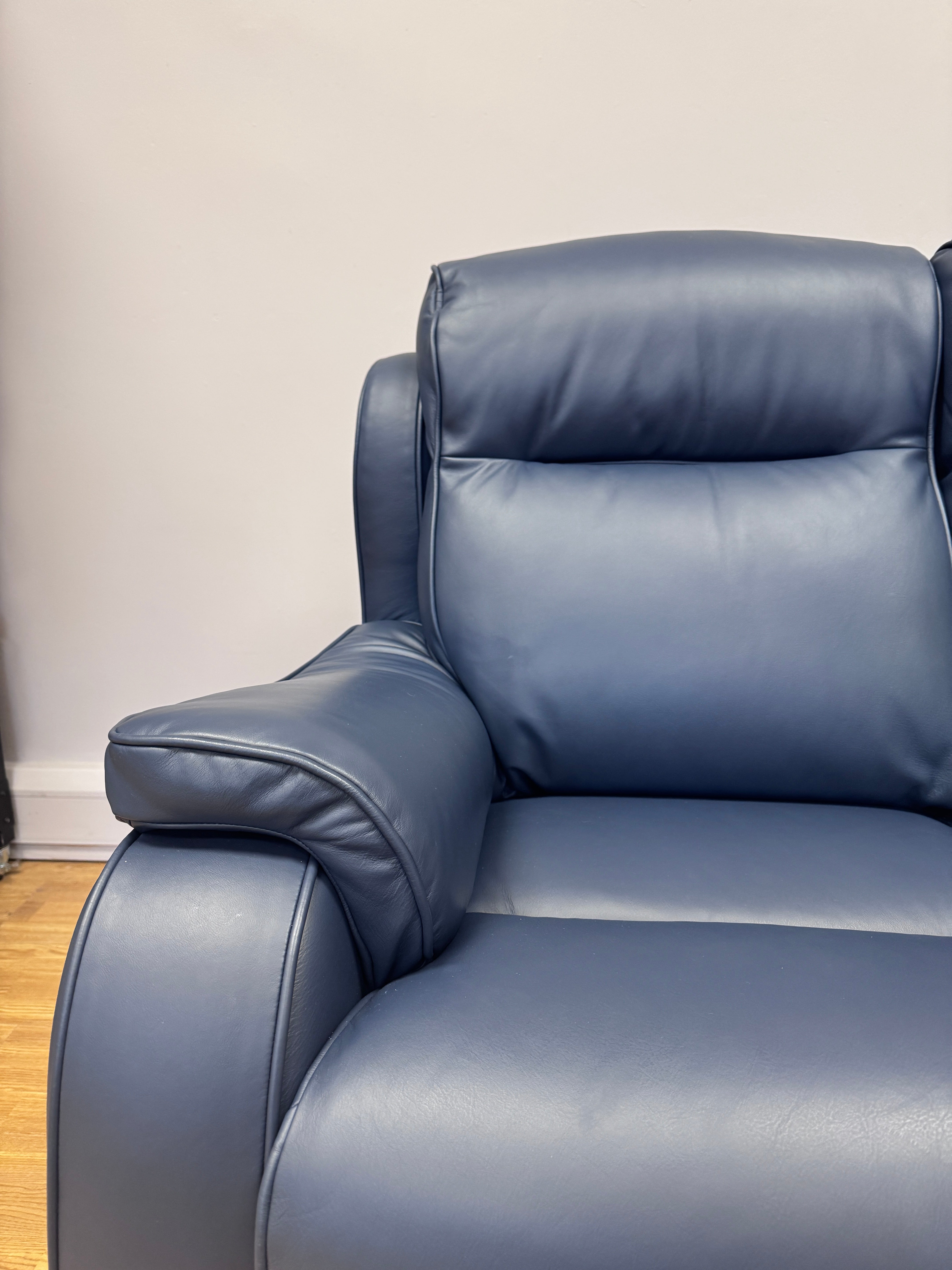 Parker Knoll Boston 2 seater sofa in Madri Storm blue leather (pair available)