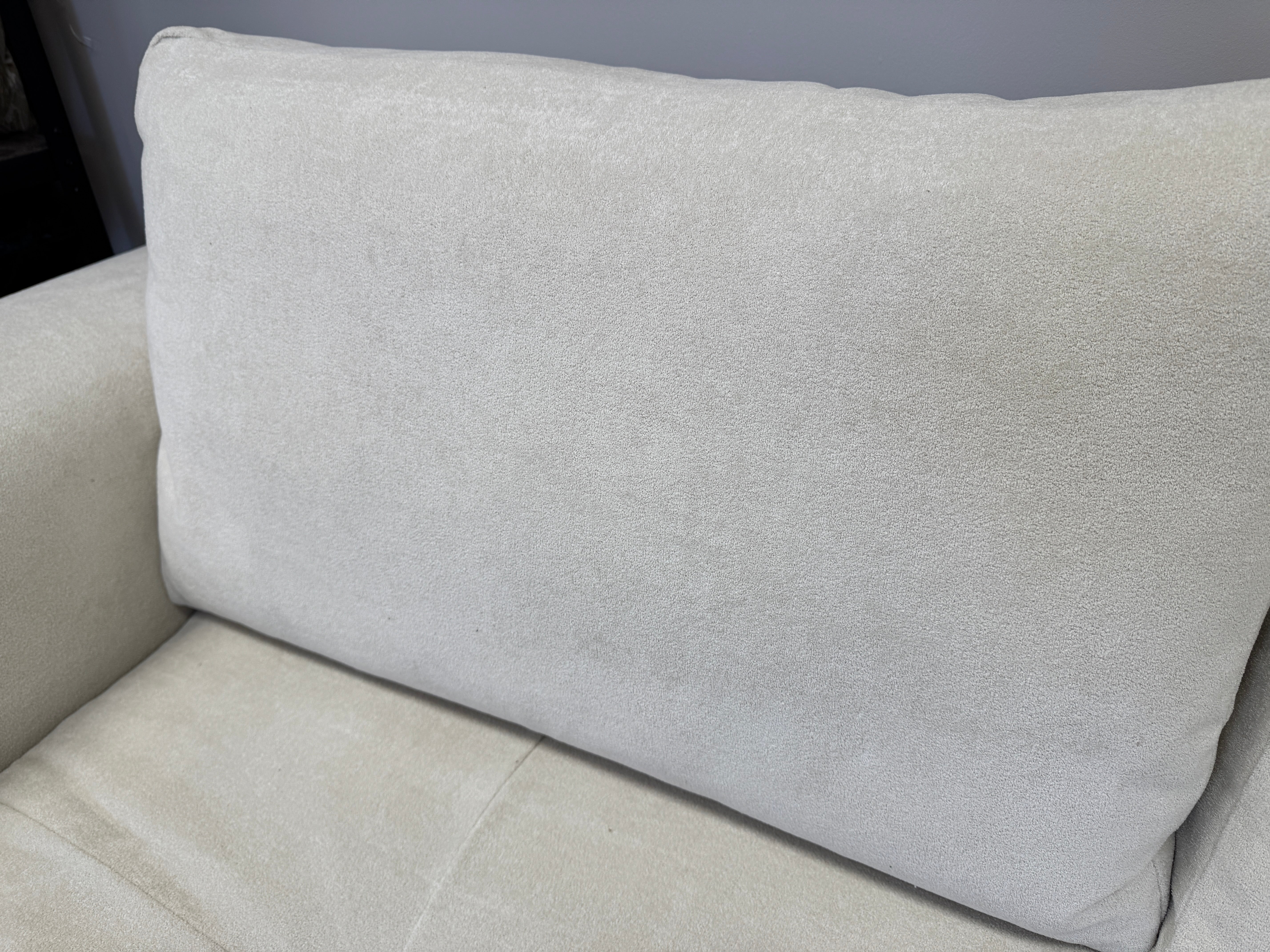 Sofology Ascot 4 seater split bench seat sofa in Riga cream sherpa fabric