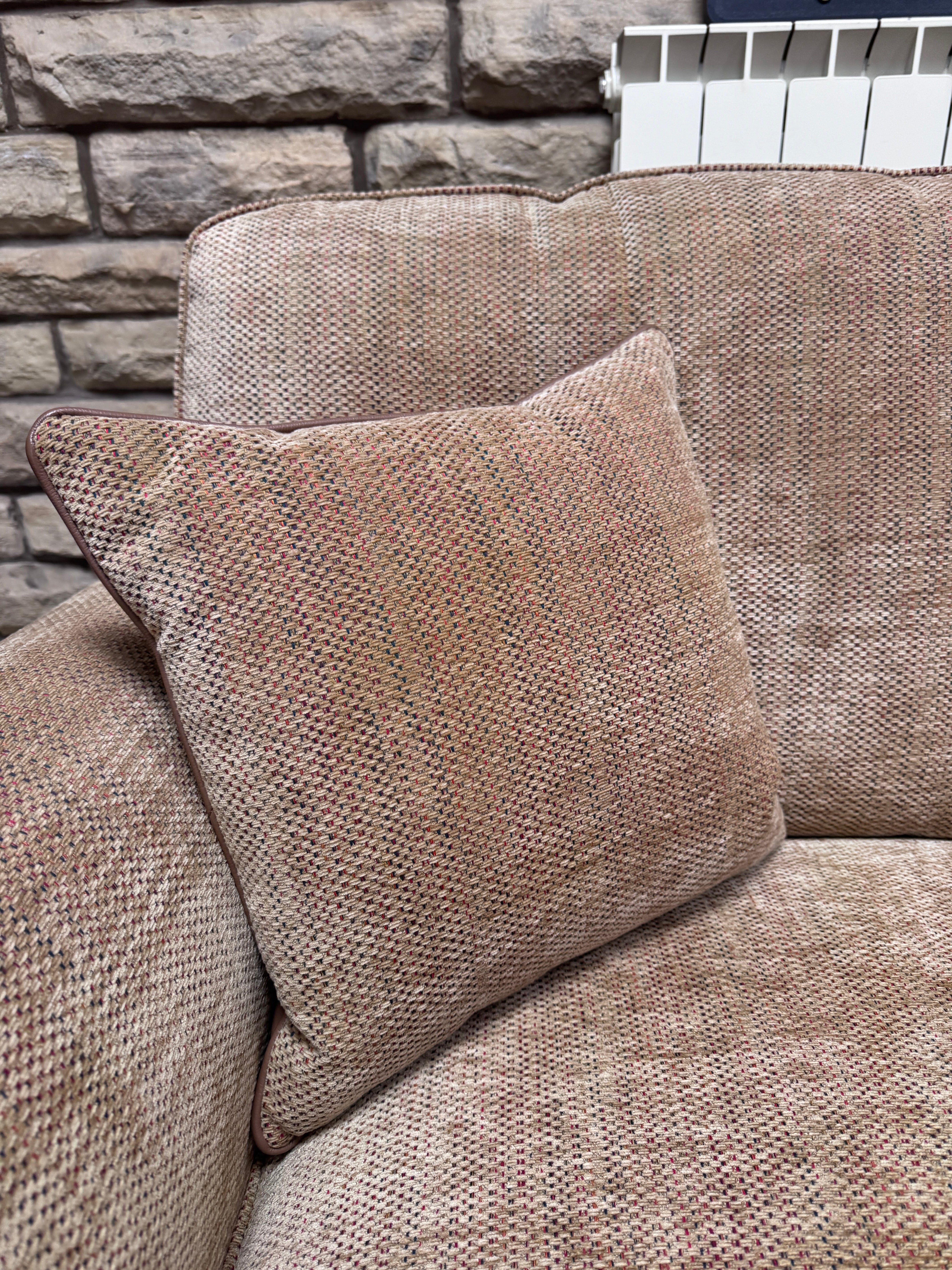 Eastbury 2 seater scroll arm sofa in Baslow Plain Gold velvet fabric (pair available)