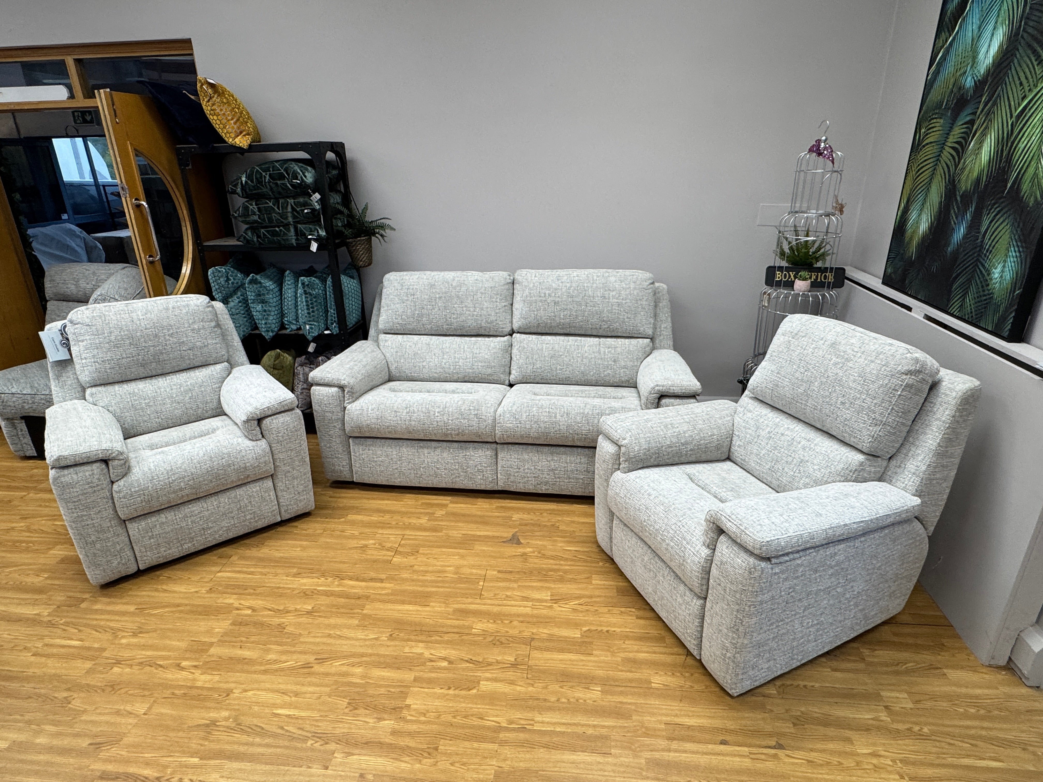 G Plan Harper standard armchair in Could mix weave fabric
