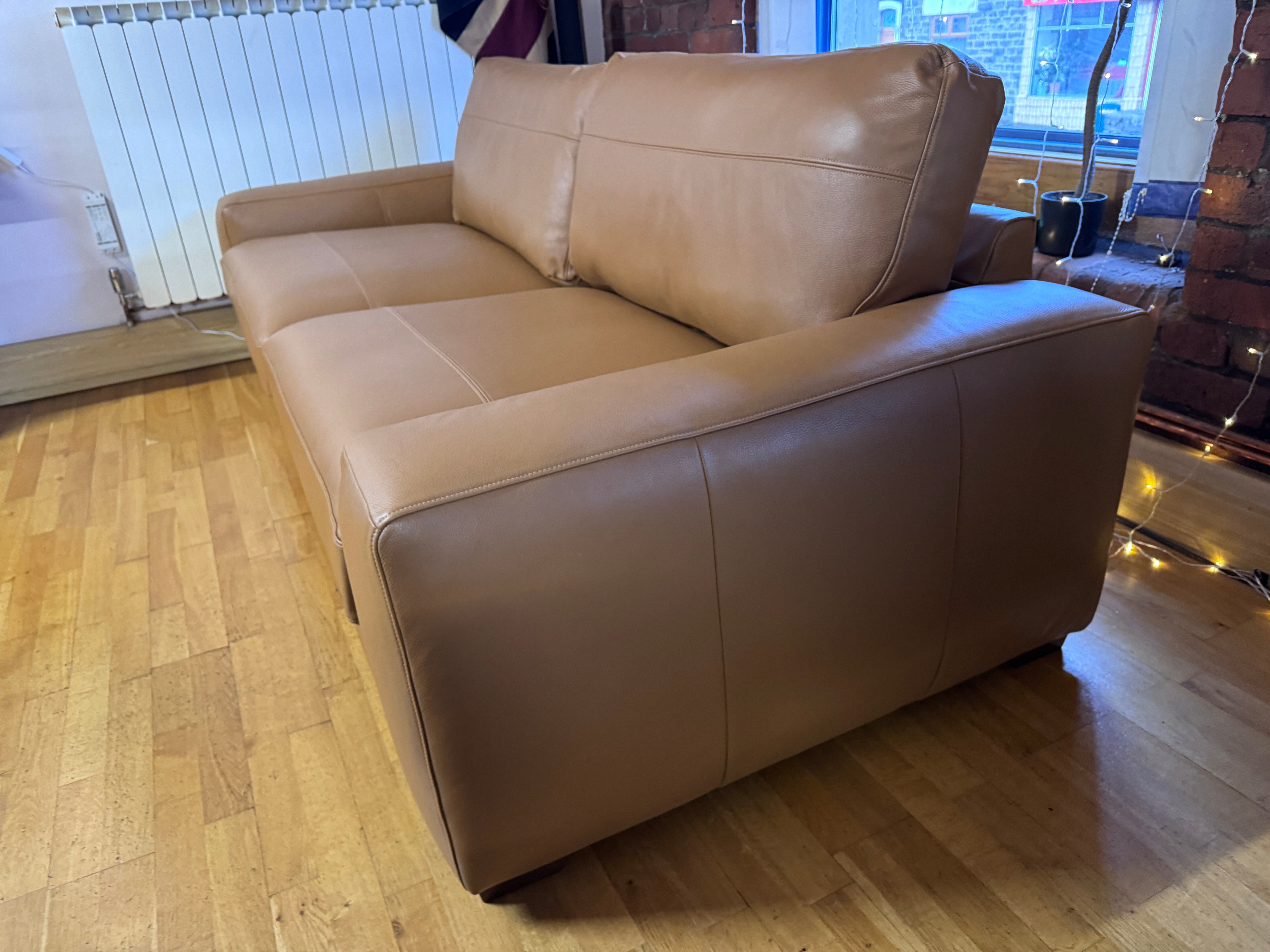 Next Houghton 4 seater split sofa in Tan Turin leather