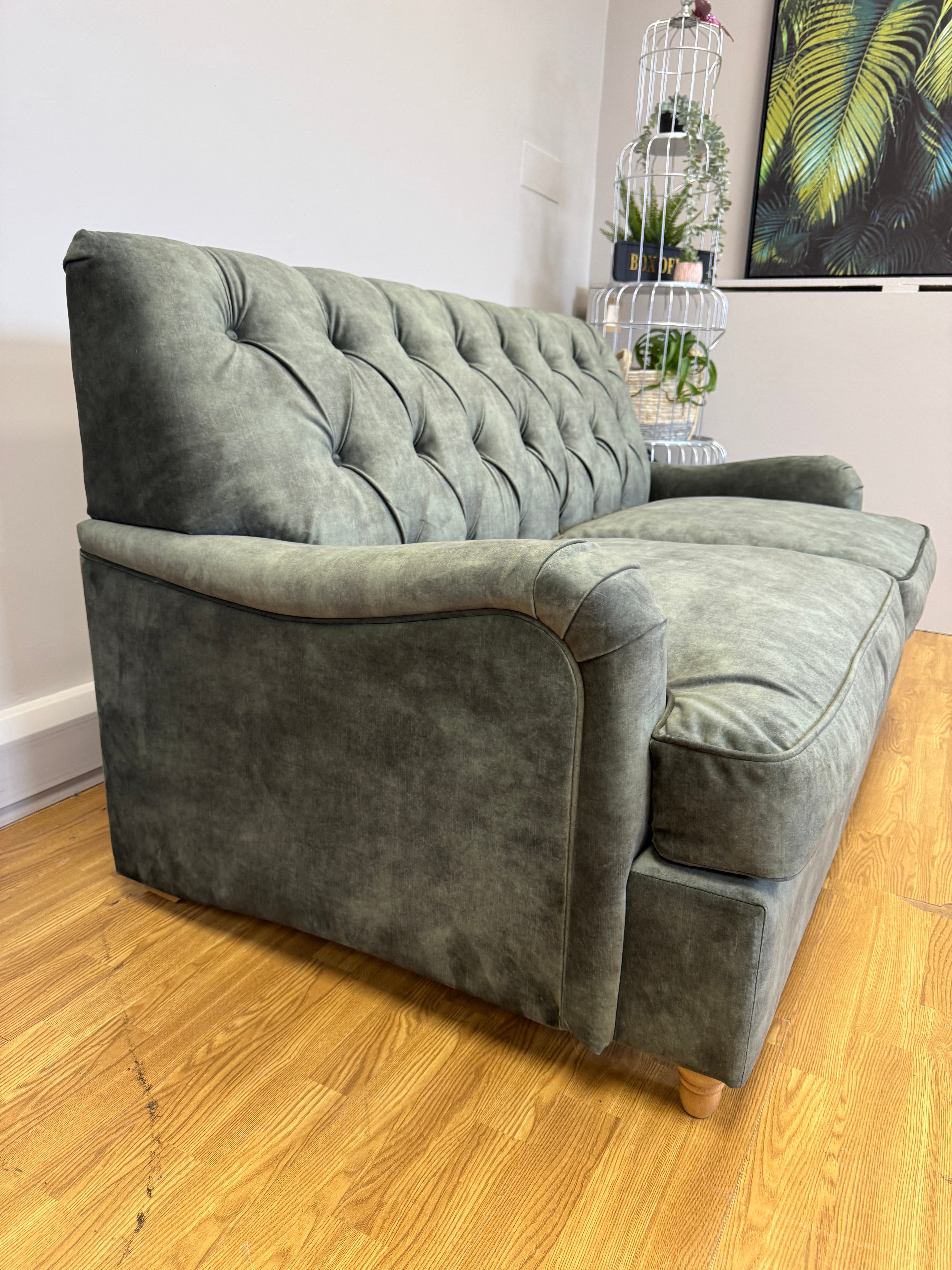 Willow & Hall Foxcote 2 seater sofa bed in Forest green vintage velvet
