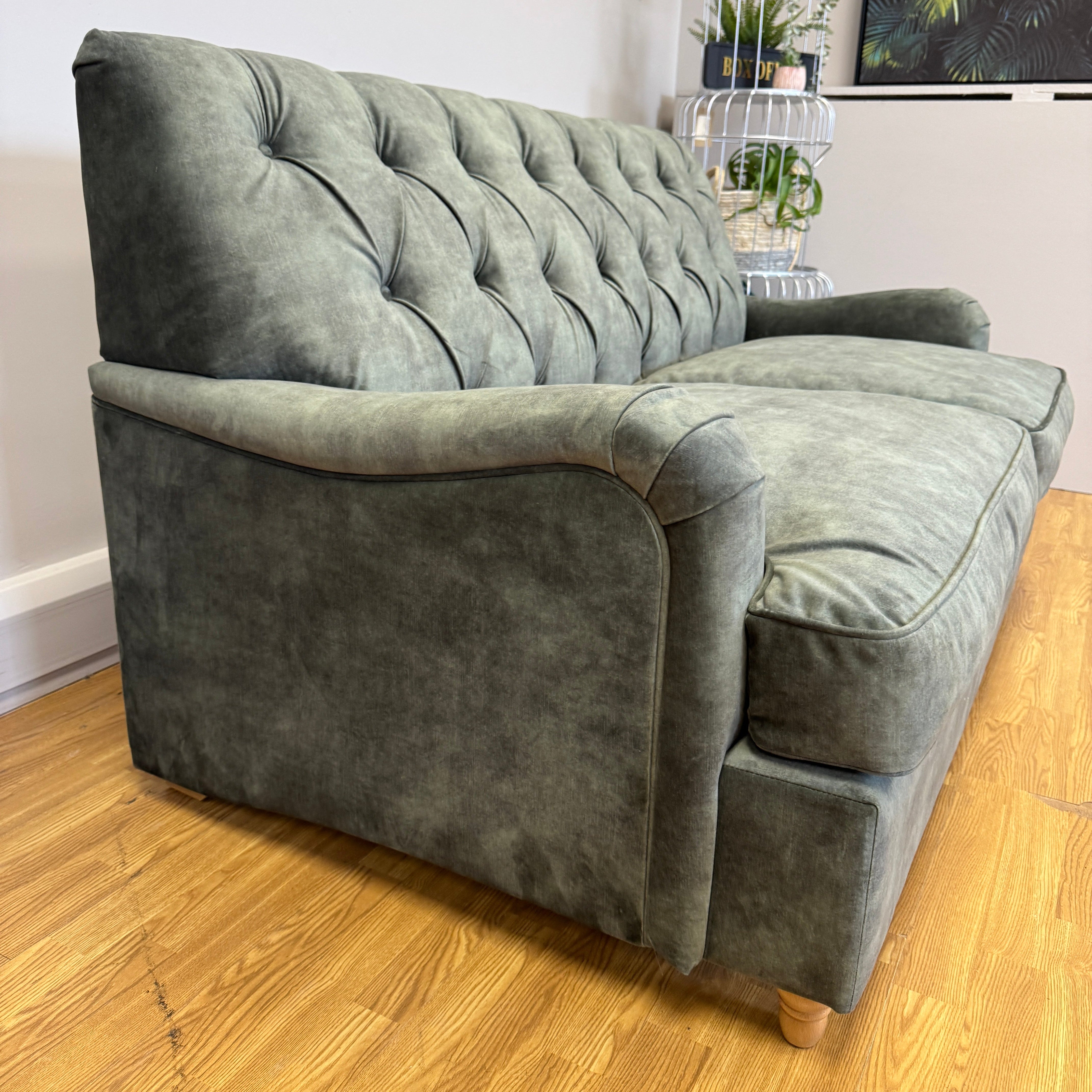 Willow & Hall Foxcote 2 seater sofa bed in Forest green vintage velvet