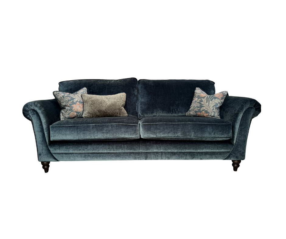 Danbury 4 seater sofa in Dion Capri (teal) chenille fabric