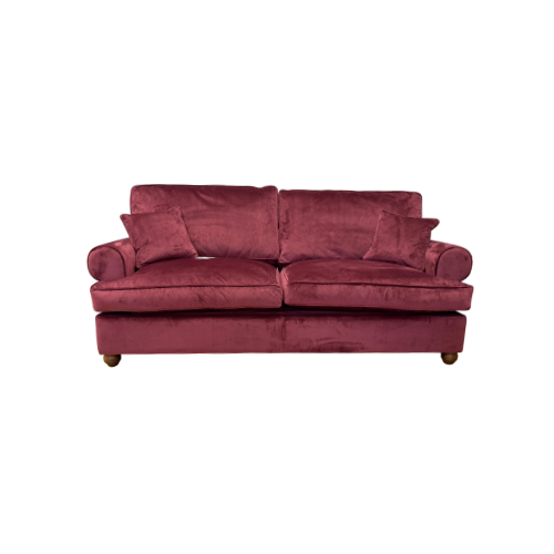 Willow & Hall Buttermere 3.5 seater King size sofa bed in Burgundy deep red velvet