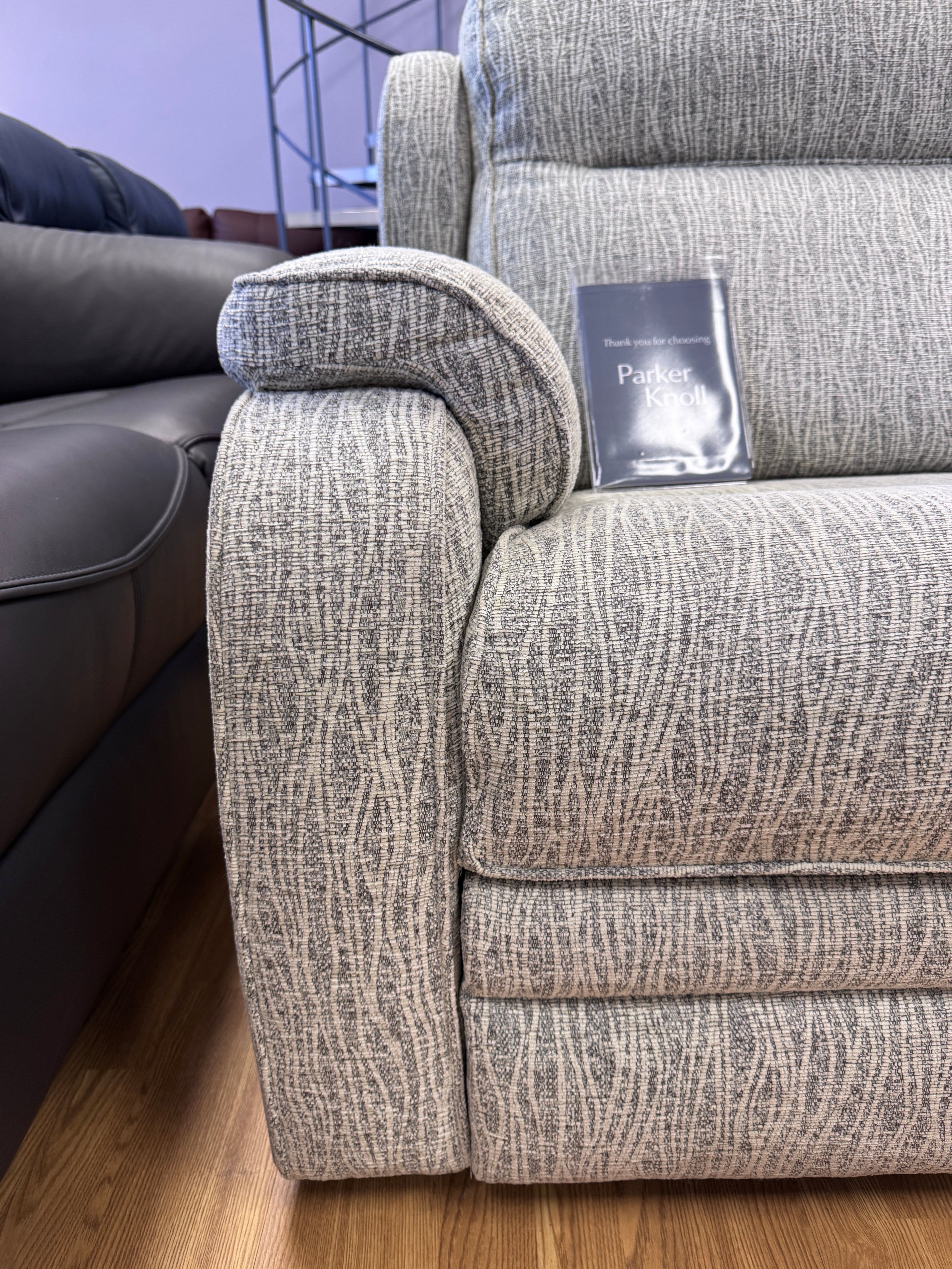 Parker Knoll Boston large 2 seater electric reclining split sofa in Cream mix fabric